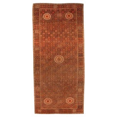 Afghanistan Tapis Bashir Over Size Circa 1910 - Laine Brown Ivory Red 72516