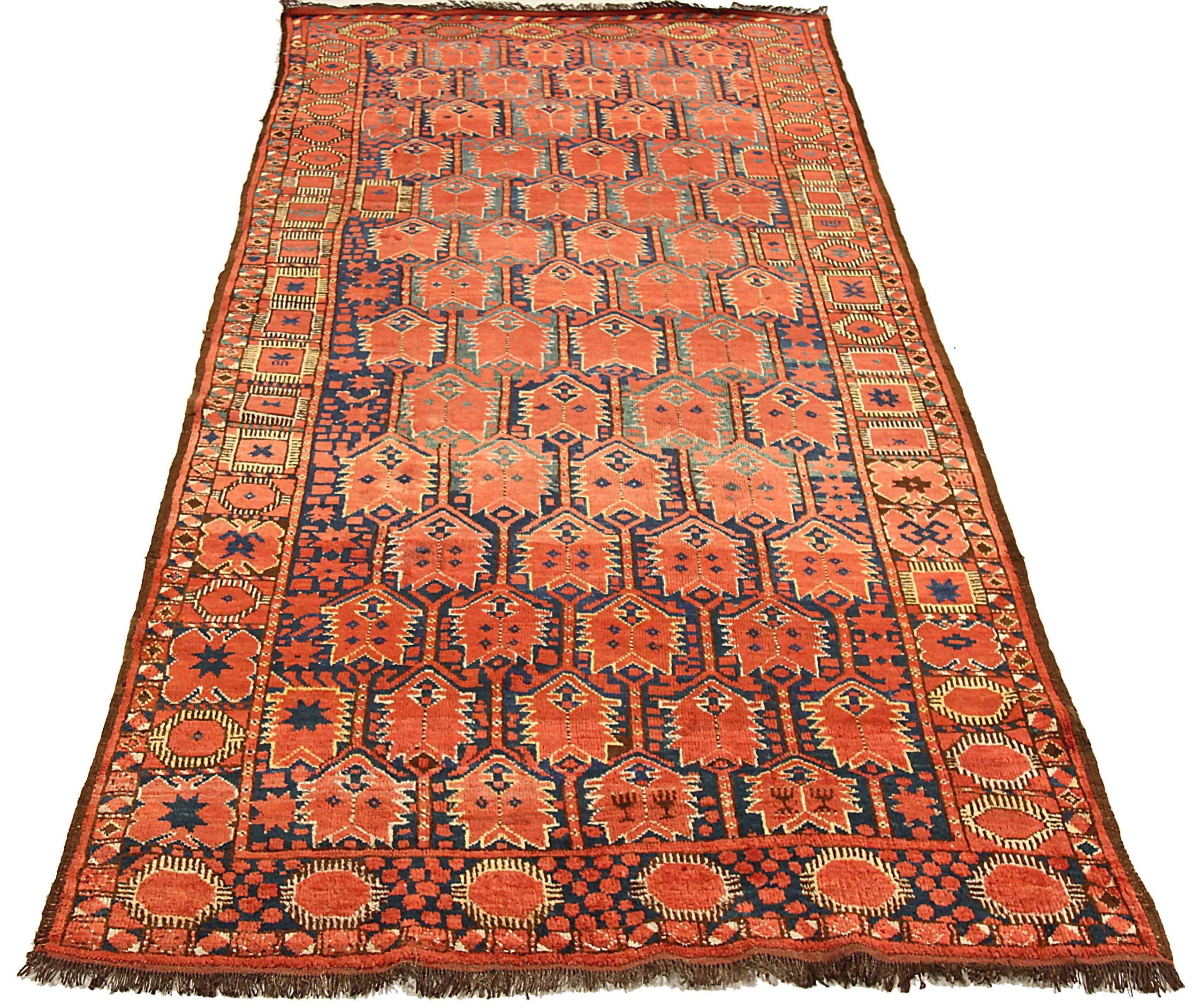 Entdecken Sie die Eleganz von Afghanistan Bashir mit dem kleinen Teppich CIRCA 1910. Dieses exklusive Design aus Wolle und Blau-Elfenbein-Rot ist perfekt, um Ihren Raum zu verschönern.