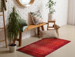 Afghanistan Bashir Small Rug Circa 1940 - Wool Brown Pink Red