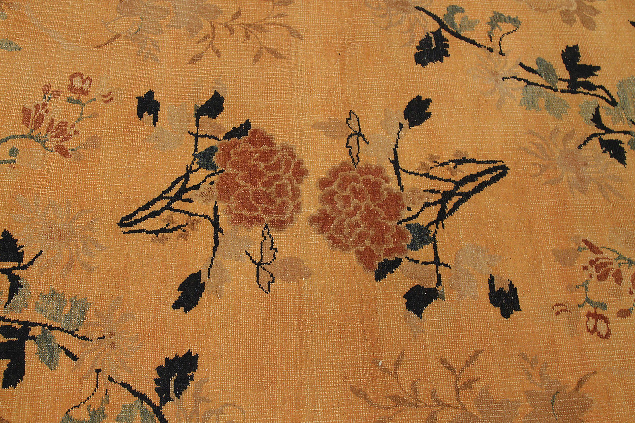 Afghanistan China Area Rugs CIRCA 1940 - Wolle Orange Gelb Design - 92551 (Stammeskunst) im Angebot