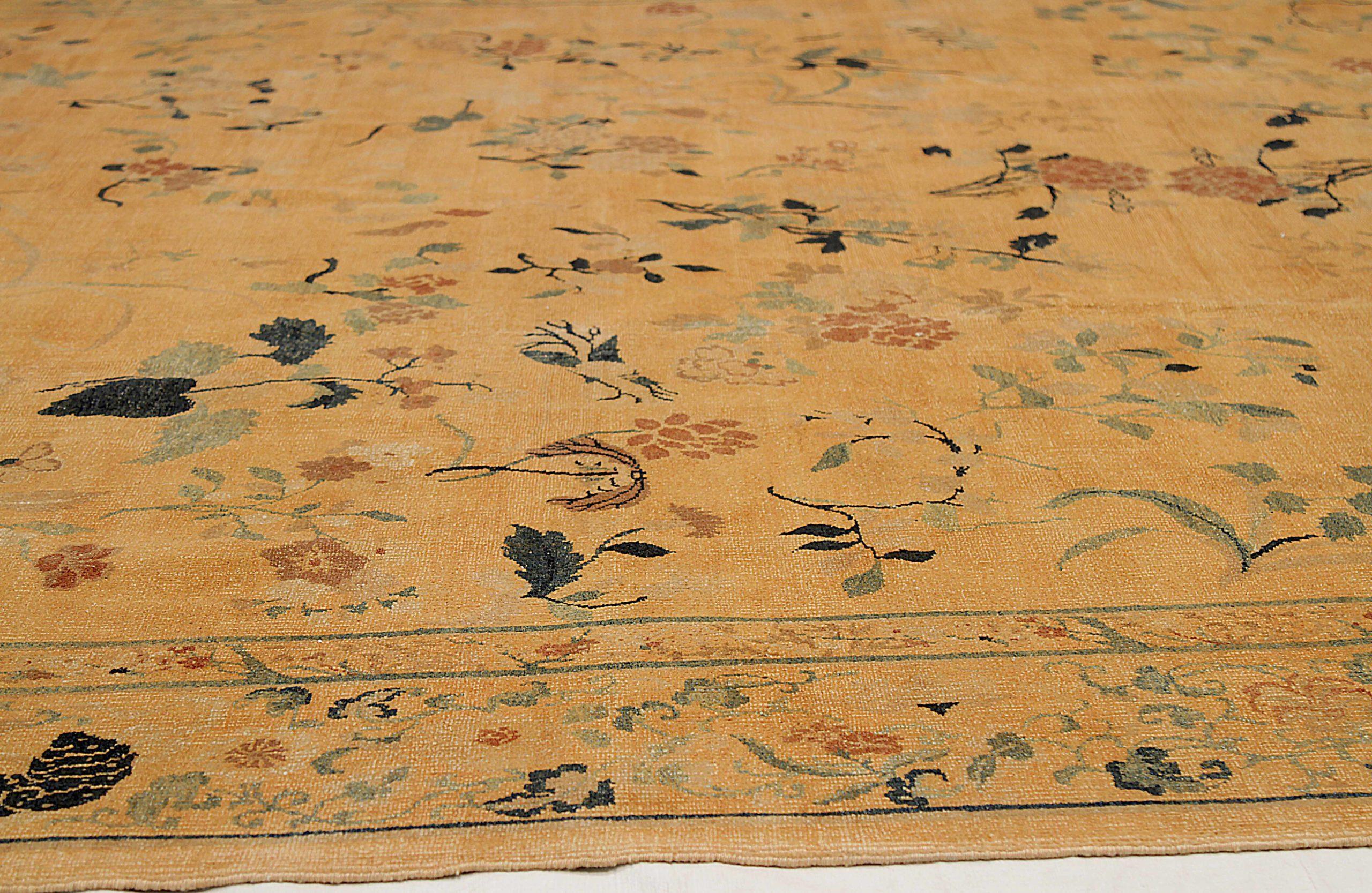 Afghanistan China Area Rugs CIRCA 1940 - Wolle Orange Gelb Design - 92551 (Afghanisch) im Angebot