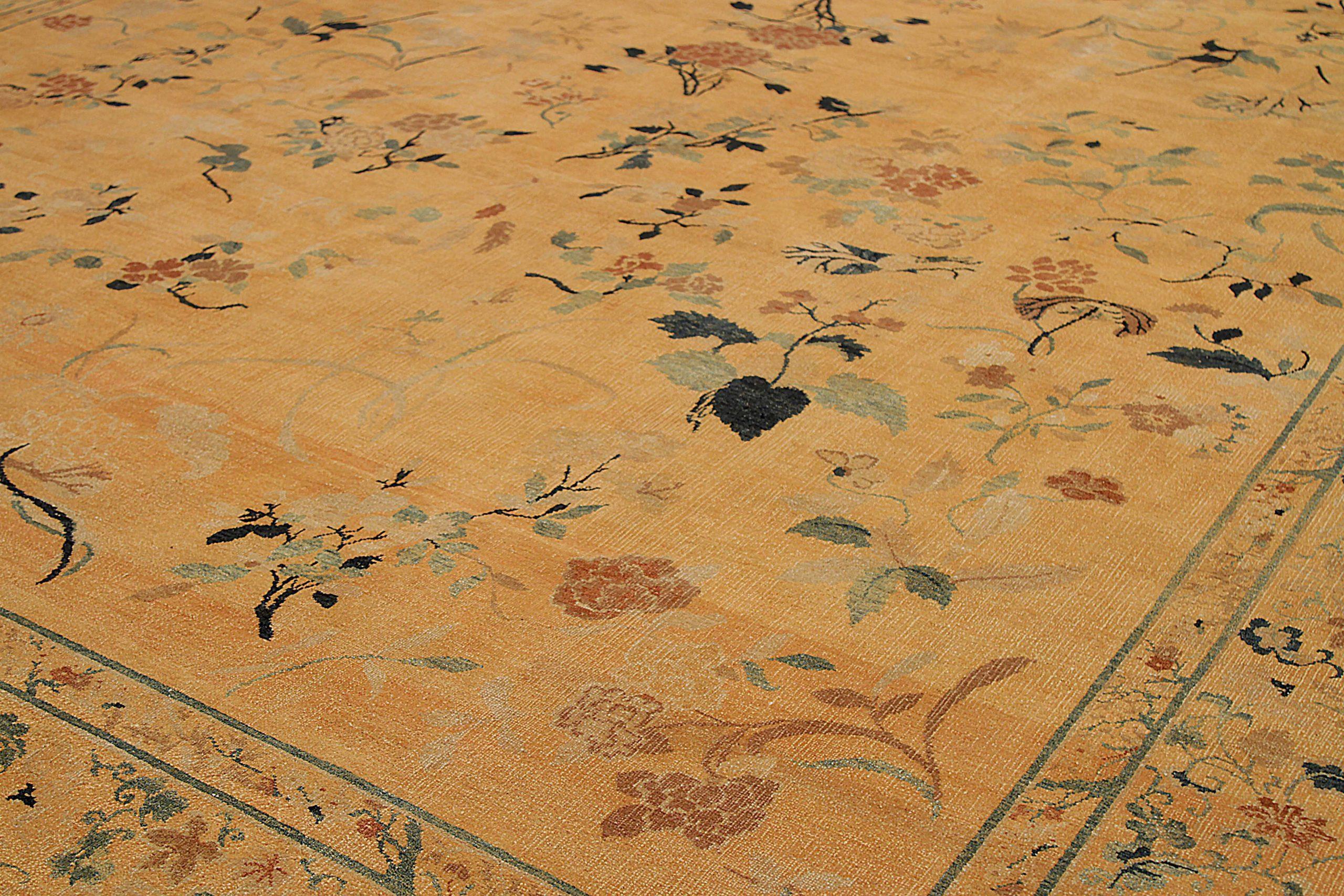 Afghanistan China Area Rugs CIRCA 1940 - Wolle Orange Gelb Design - 92551 im Zustand „Hervorragend“ im Angebot in Dallas, TX