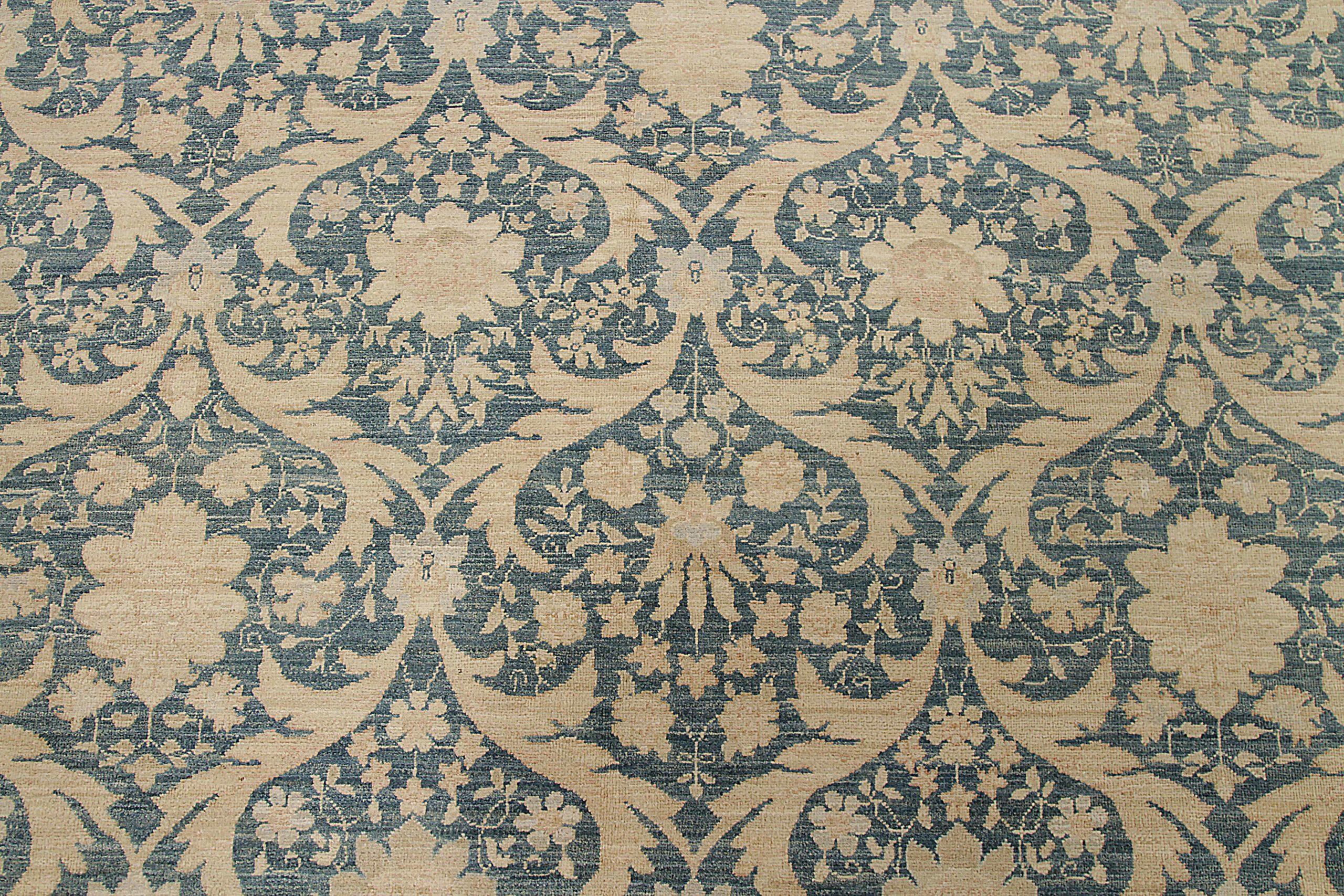Tribale Tappeti dell'Afghanistan Haji Jalili Circa 1990 - Lana Blu Avorio Design - 92441 in vendita