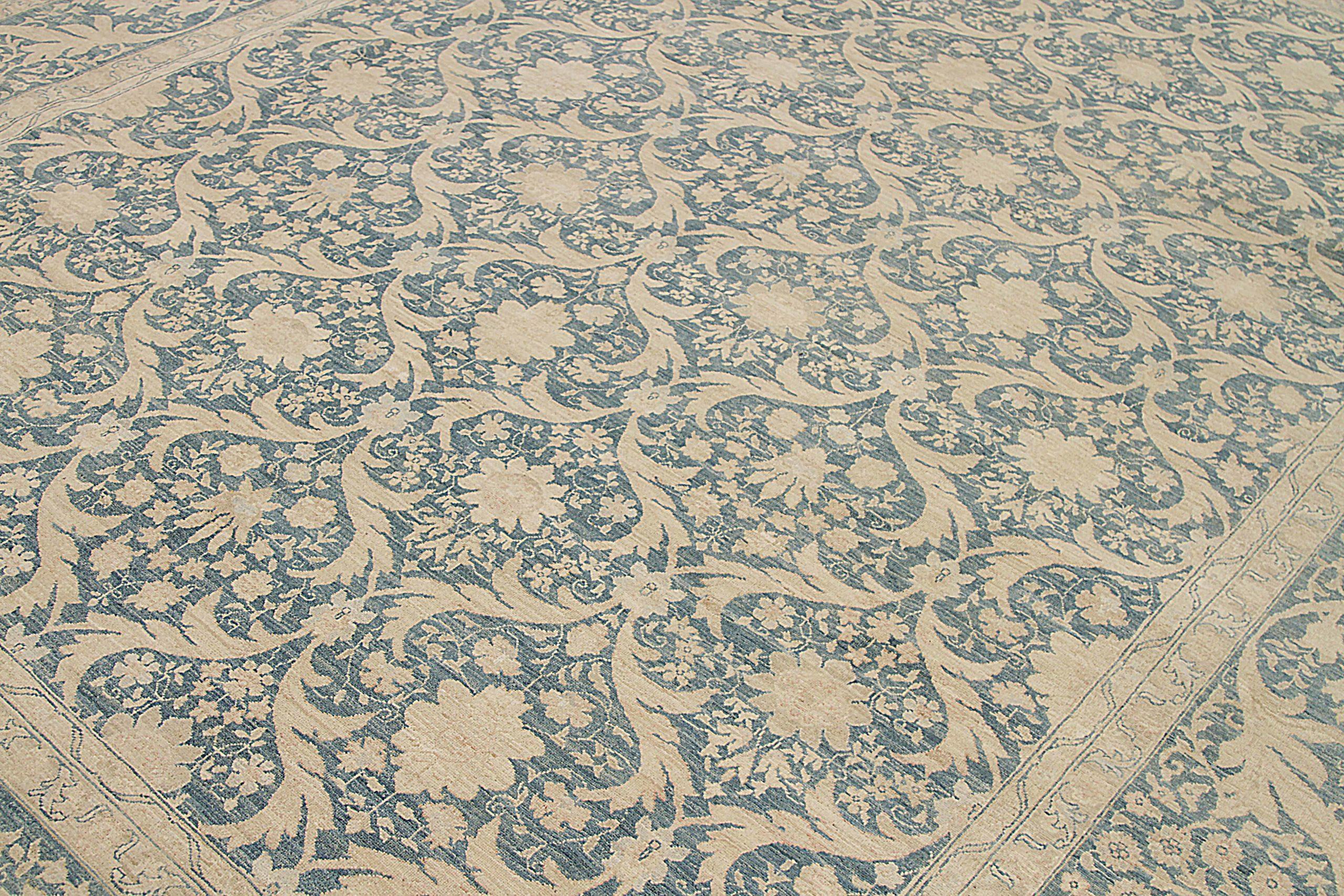 Afghano Tappeti dell'Afghanistan Haji Jalili Circa 1990 - Lana Blu Avorio Design - 92441 in vendita