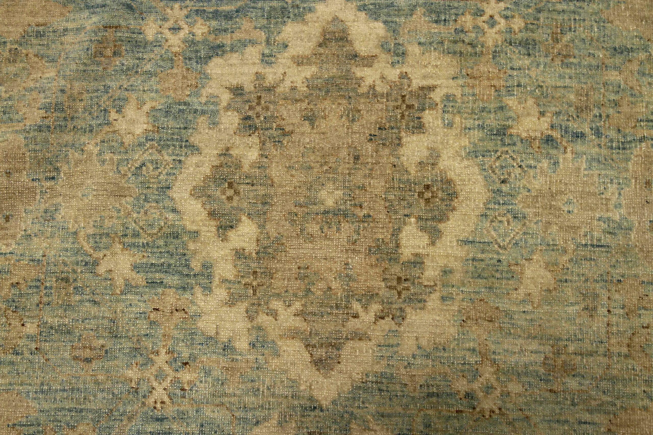 Afghanistan Haji Jalili Area Rugs Circa 1990 - Wool Blue Yellow Design - 90588 For Sale 1