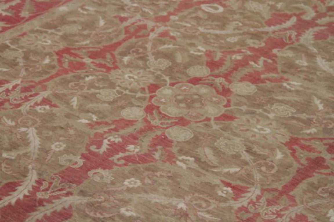 20th Century Afghanistan Haji Jalili Area Rugs Circa 1990 - Wool Brown Pink Red - 91937 For Sale