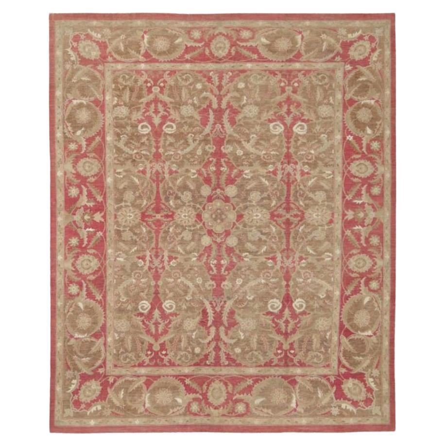 Afghanistan Haji Jalili Area Rugs Circa 1990 - Wool Brown Pink Red - 91937 For Sale