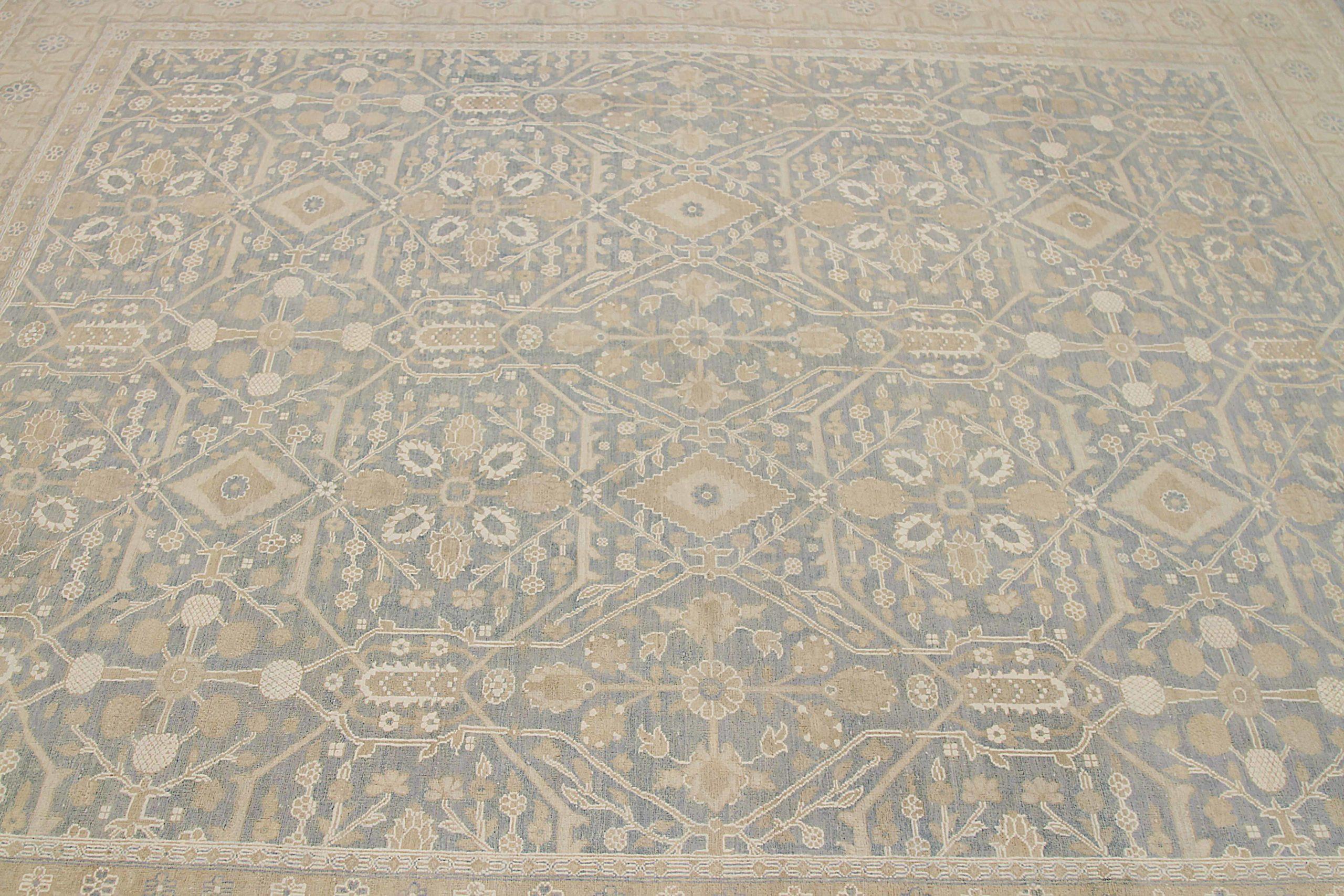 Afghanistan Haji Jalili-Teppiche Circa 1990 - Wolle Grau Elfenbein Taupe - 92415 (Afghanisch) im Angebot