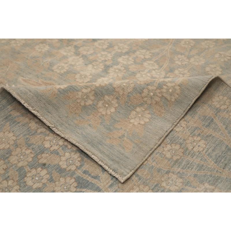 Afghano Tappeti Afghanistan Haji Jalili - Lana Avorio Azzurro - 98042 in vendita