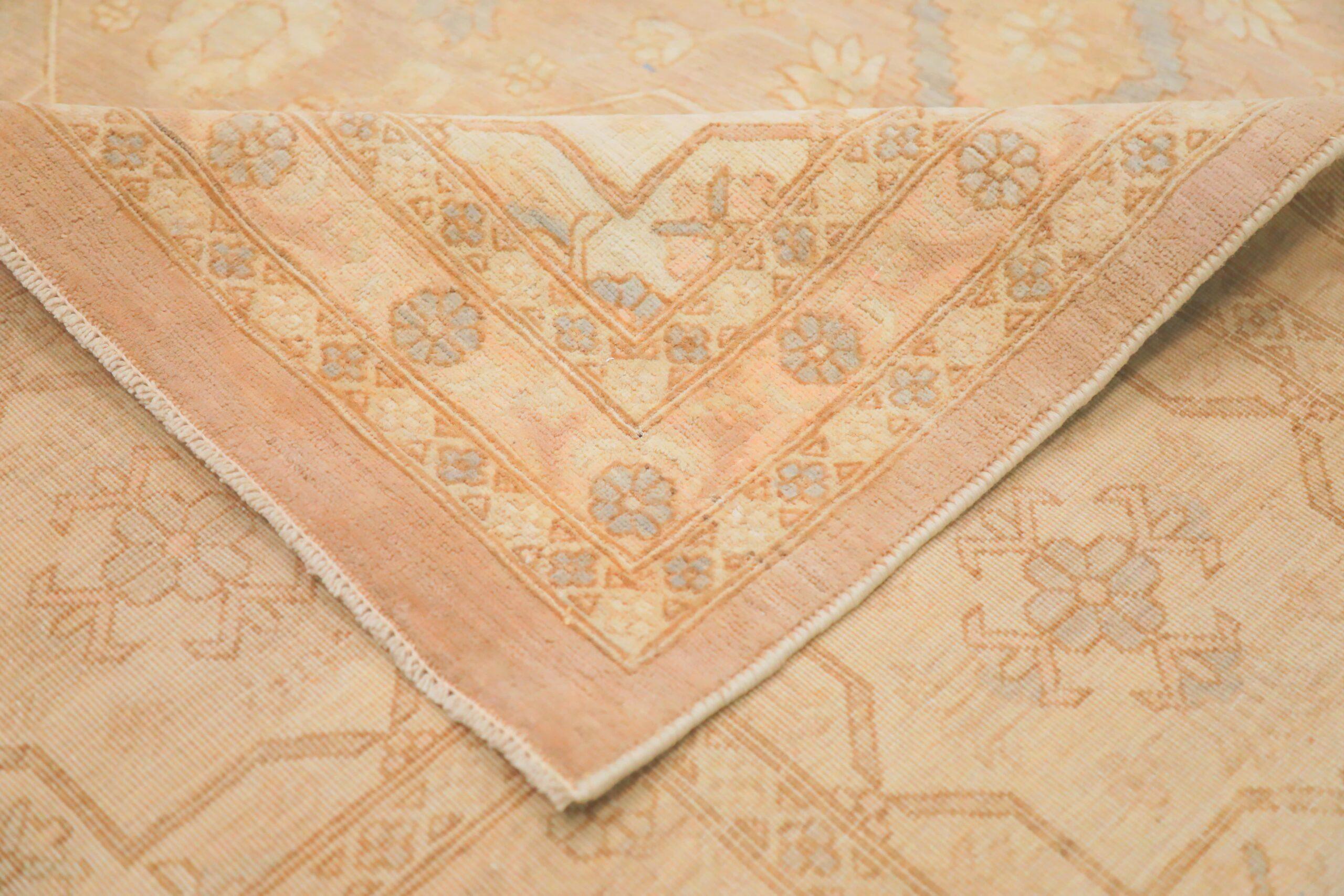 Afghanistan Haji Jalili Area Rugs - Wool Ivory Taupe Design - 93888 In Excellent Condition For Sale In Dallas, TX