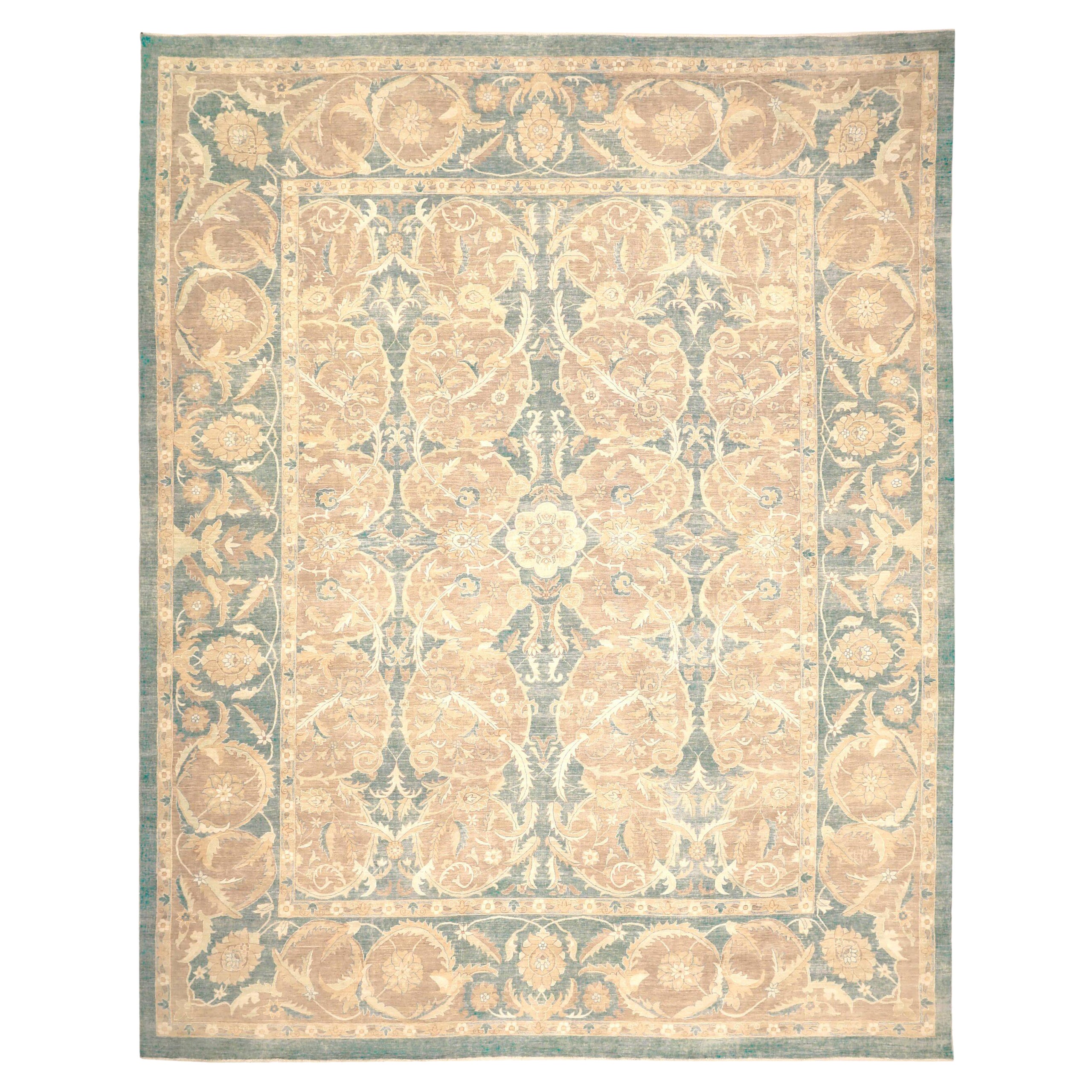 Afghanistan Haji Jalili Over Size Teppich - Wolle Braun Grau Elfenbein - 93898 im Angebot