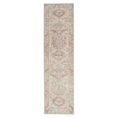 Afghanistan Heriz-Serapi Runner with Ivory Field and Soft Green Accents