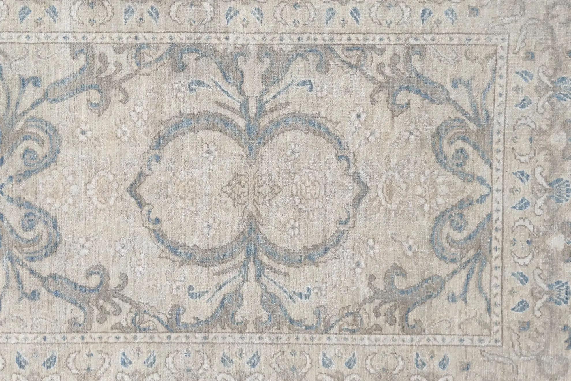 Afghanistan Tapis de course ivoire - Tabriz Design (38 x 140) en vente 1