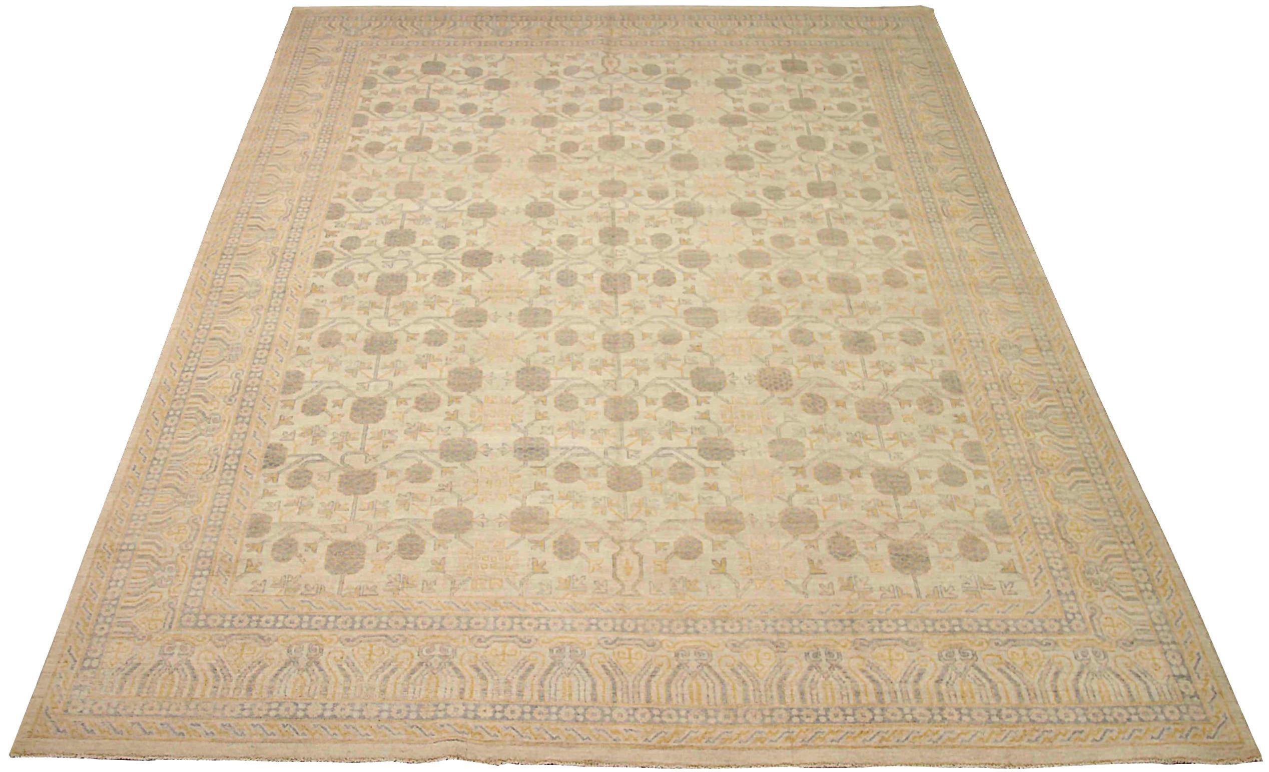 Discover the elegance of Afghanistan Khotan featuring Area Rugs in Circa 1990. Designed with Wool and BrownIvoryYellow, this exclusive design is perfect for enhancing your space.