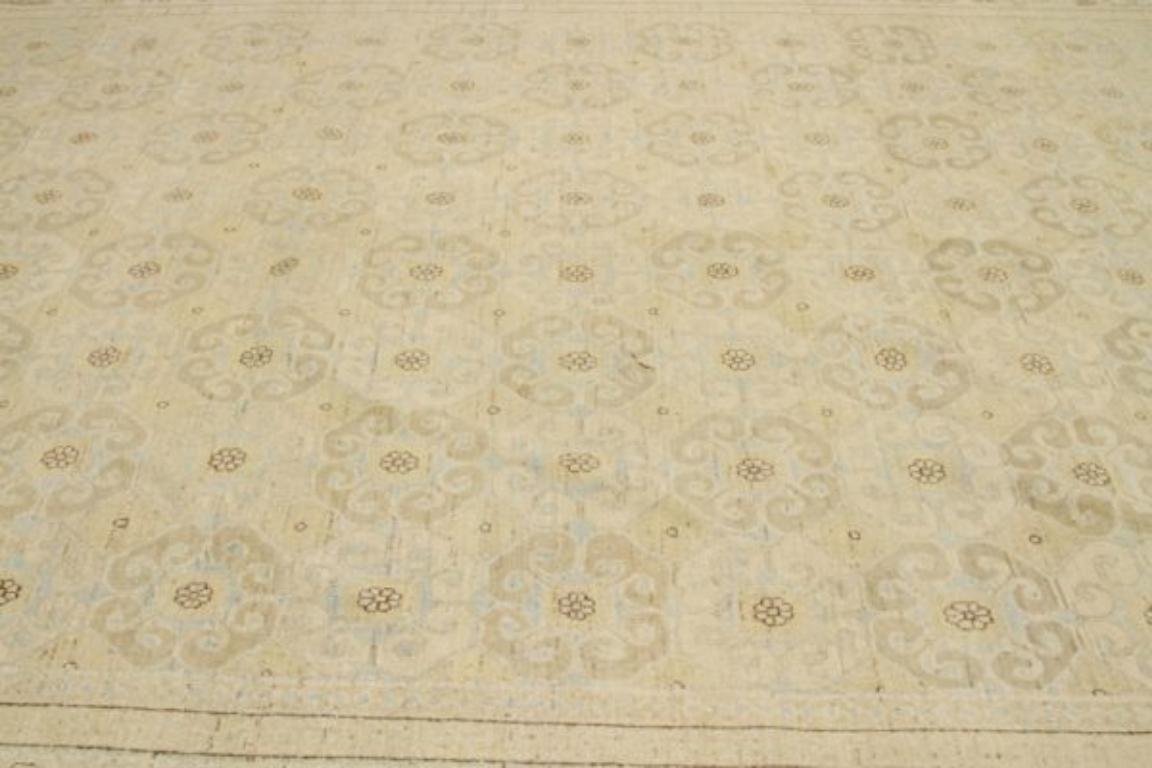 Afghanistan Khotan Teppiche - Wolle Braun Elfenbein Design - 92071 (Stammeskunst) im Angebot