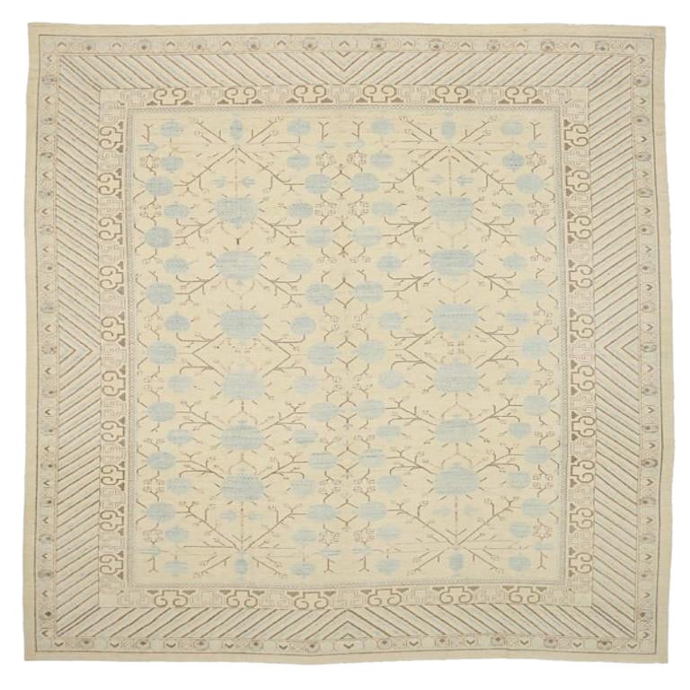 Tapis Afghanistan Khotan - Laine Brown Ivory Light Blue - 92076