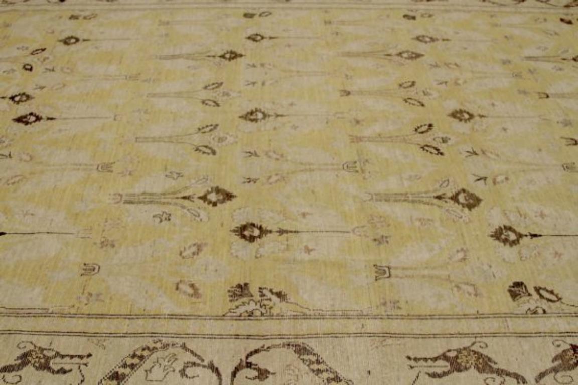 Afghanistan Khotan Teppiche - Wolle Braun Elfenbein Gelb Design - 92072 (Stammeskunst) im Angebot