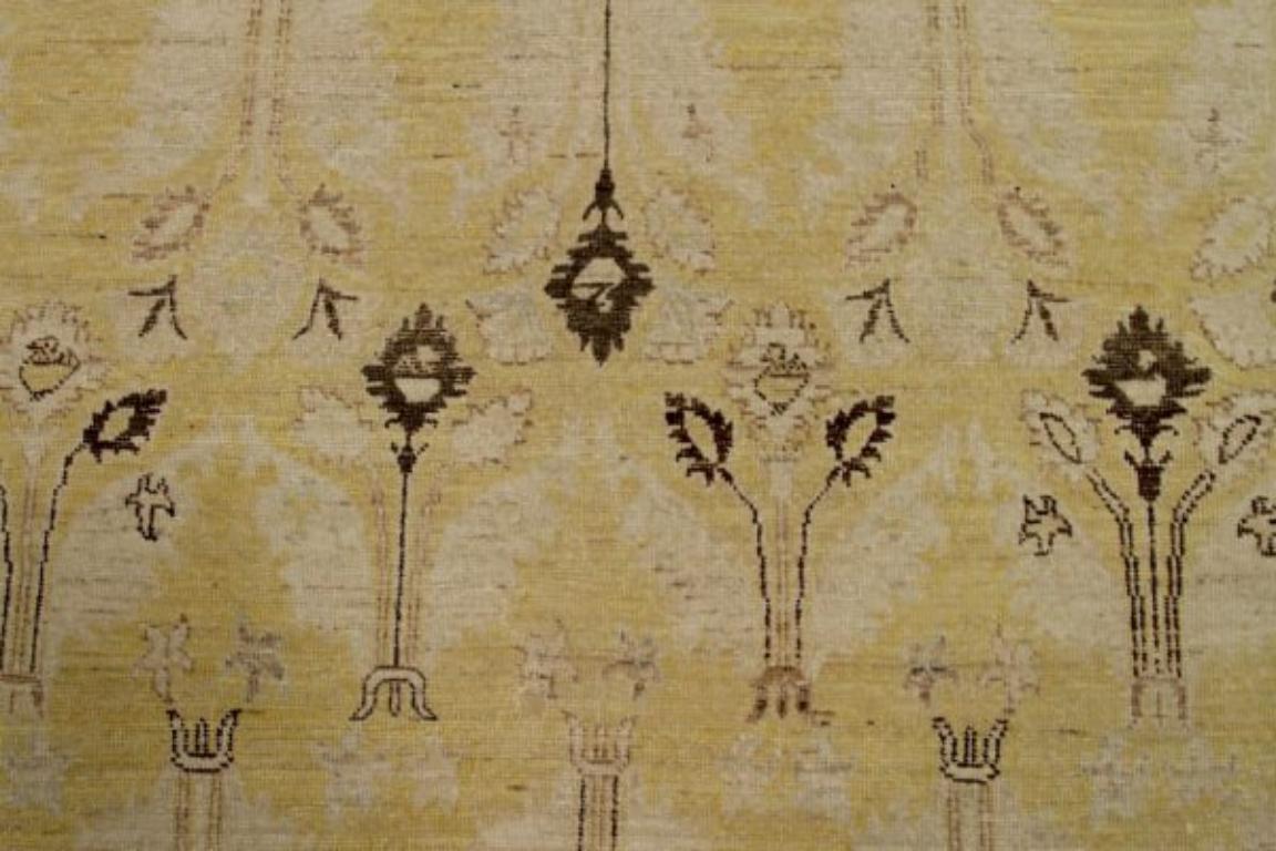 Afghanistan Khotan Teppiche - Wolle Braun Elfenbein Gelb Design - 92072 (Afghanisch) im Angebot