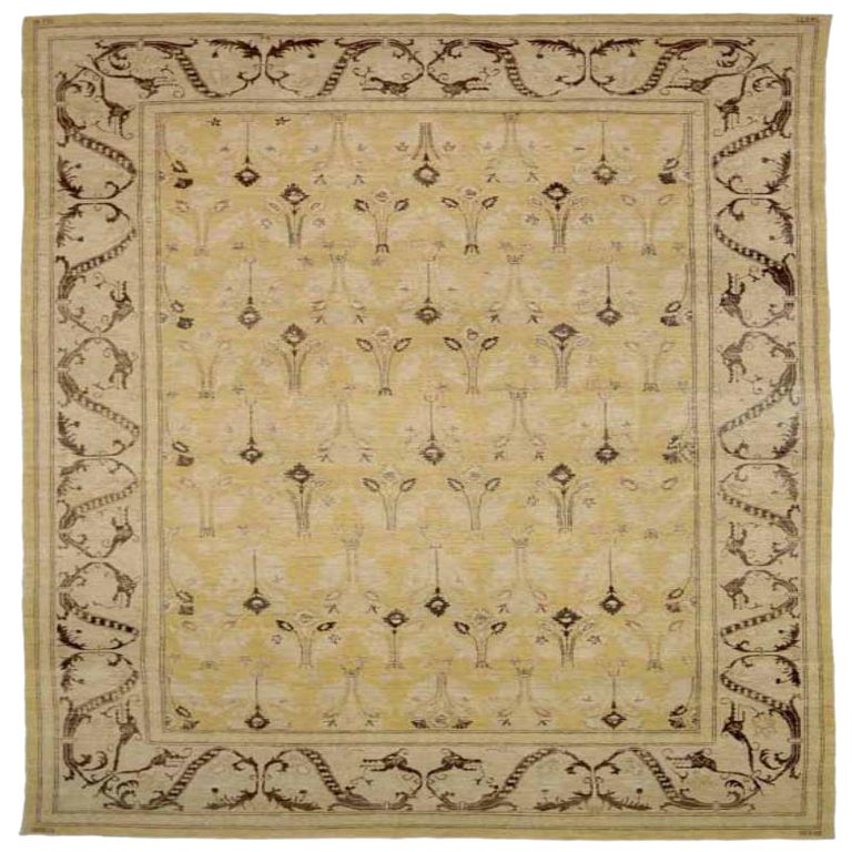 Afghanistan Khotan Teppiche - Wolle Braun Elfenbein Gelb Design - 92072
