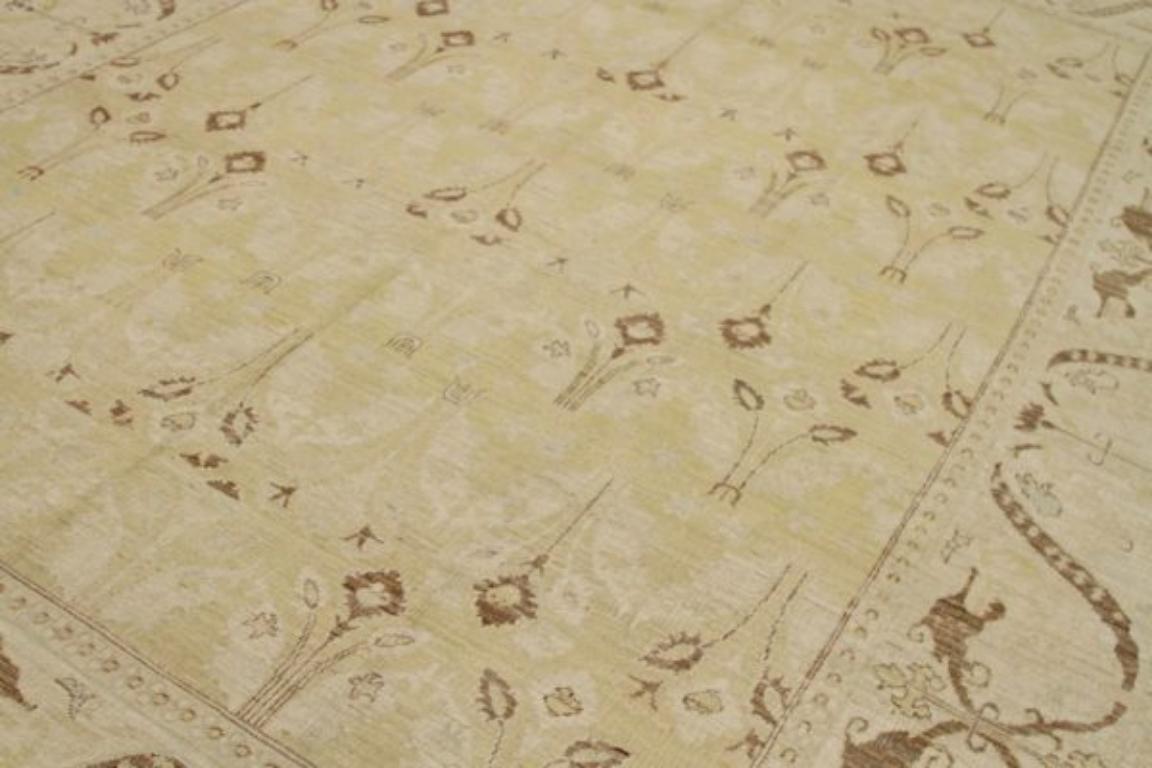 Afghanistan Khotan Area Rugs - Wolle Braun Elfenbein Gelb Design - 92073 (Afghanisch) im Angebot