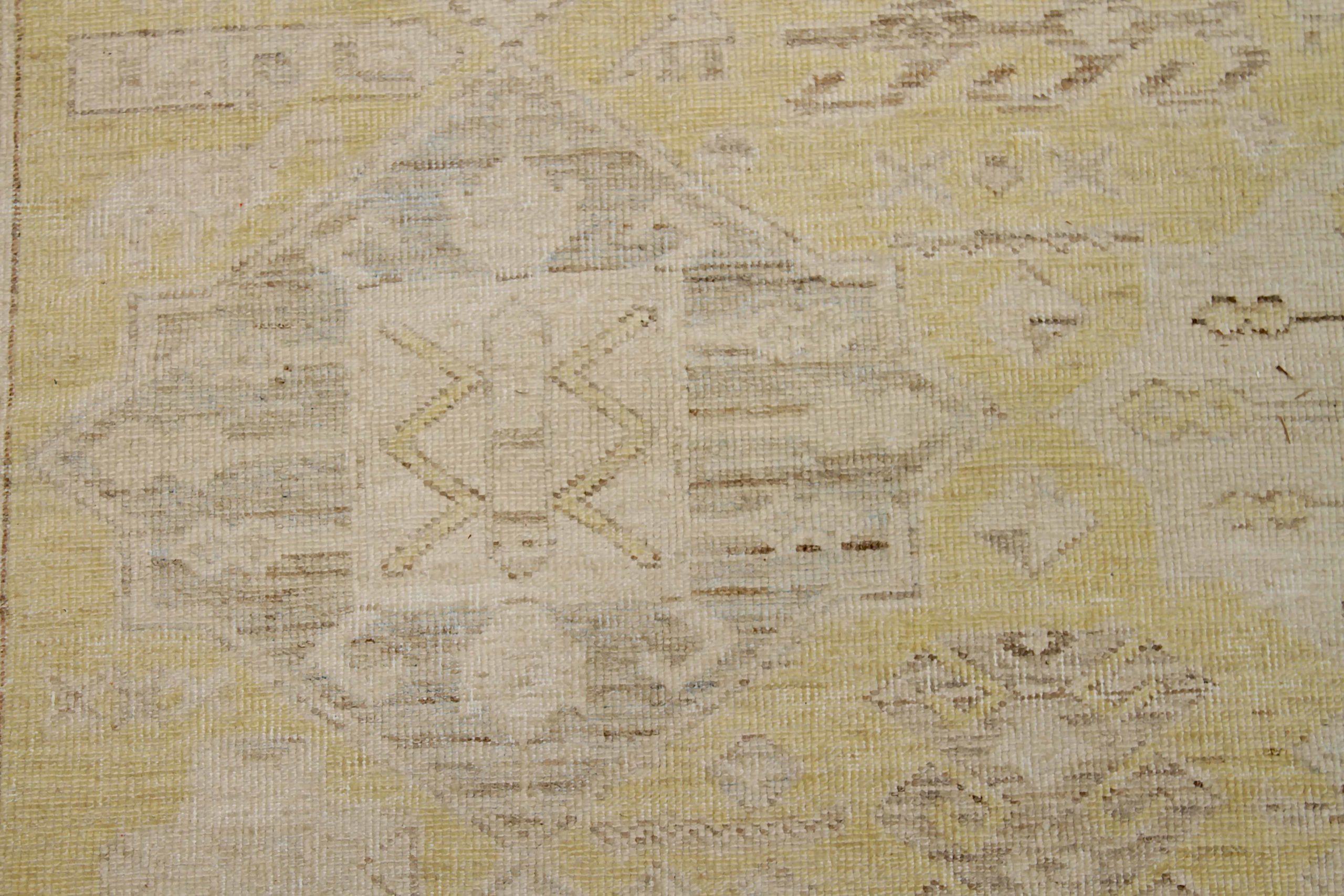 20ième siècle Tapis Afghanistan Khotan - Laine Brown Ivory Yellow Design - 92080 en vente