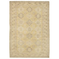 Tappeti Afghanistan Khotan - Lana Marrone Avorio Disegno Giallo - 92080
