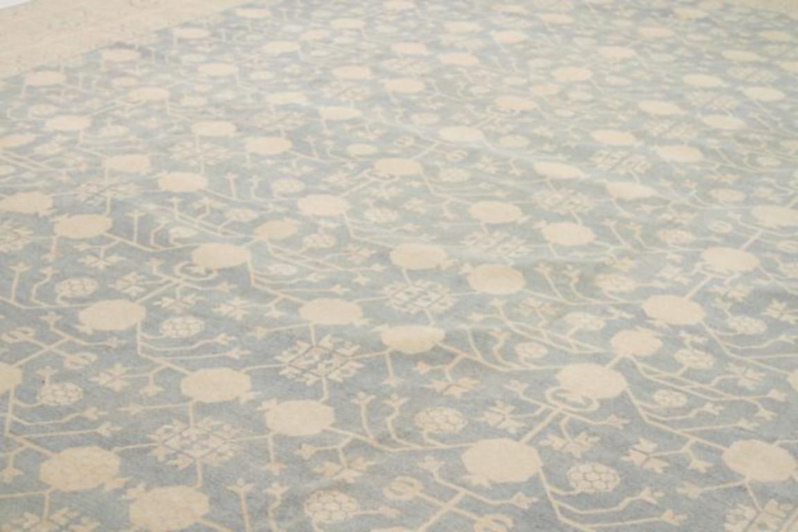 Tribale Tappeto Afghanistan Khotan Over Size Circa 1990 - Lana Grigio Avorio - 92007 in vendita