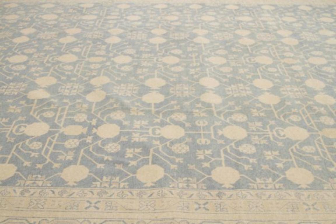 Afghano Tappeto Afghanistan Khotan Over Size Circa 1990 - Lana Grigio Avorio - 92007 in vendita