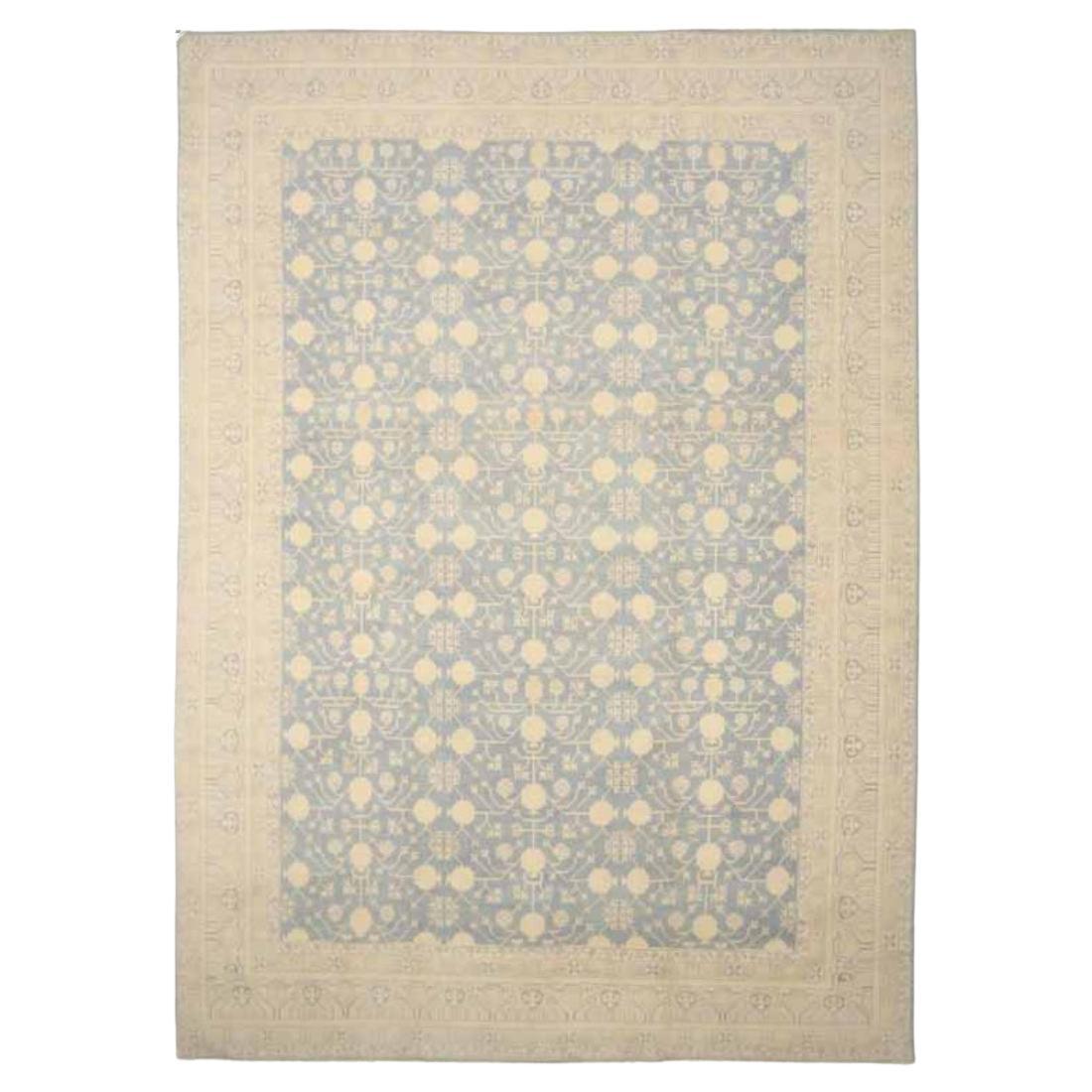 Afghanistan Khotan Over Size Rug Circa 1990 - Wool Gray Ivory Design - 92007