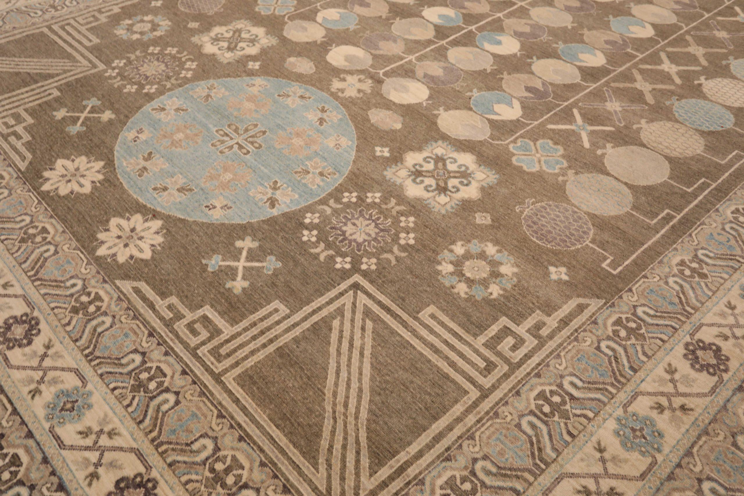 Afghano Tappeto Afghanistan Khotan - Lana Blu Marrone Avorio - 93391 in vendita