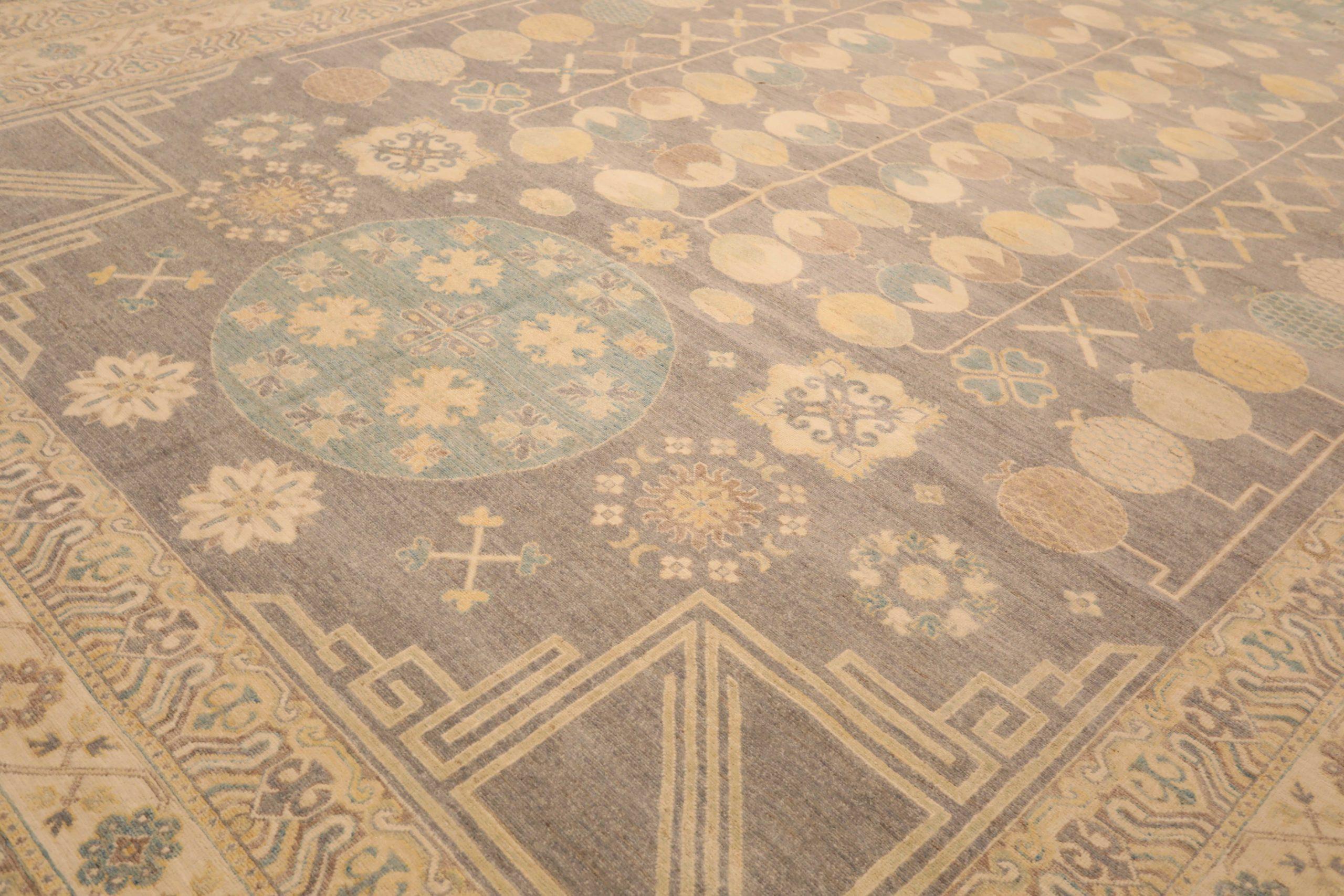 Afghano Tappeto Afghanistan Khotan - Lana Blu Avorio Purpel - 93389 in vendita