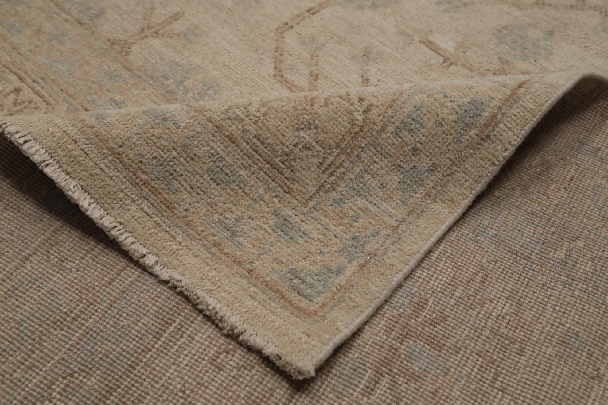Afghanistan Khotan Over Size Teppich - Wolle Braun Grau Elfenbein - 99666 (Afghanisch) im Angebot