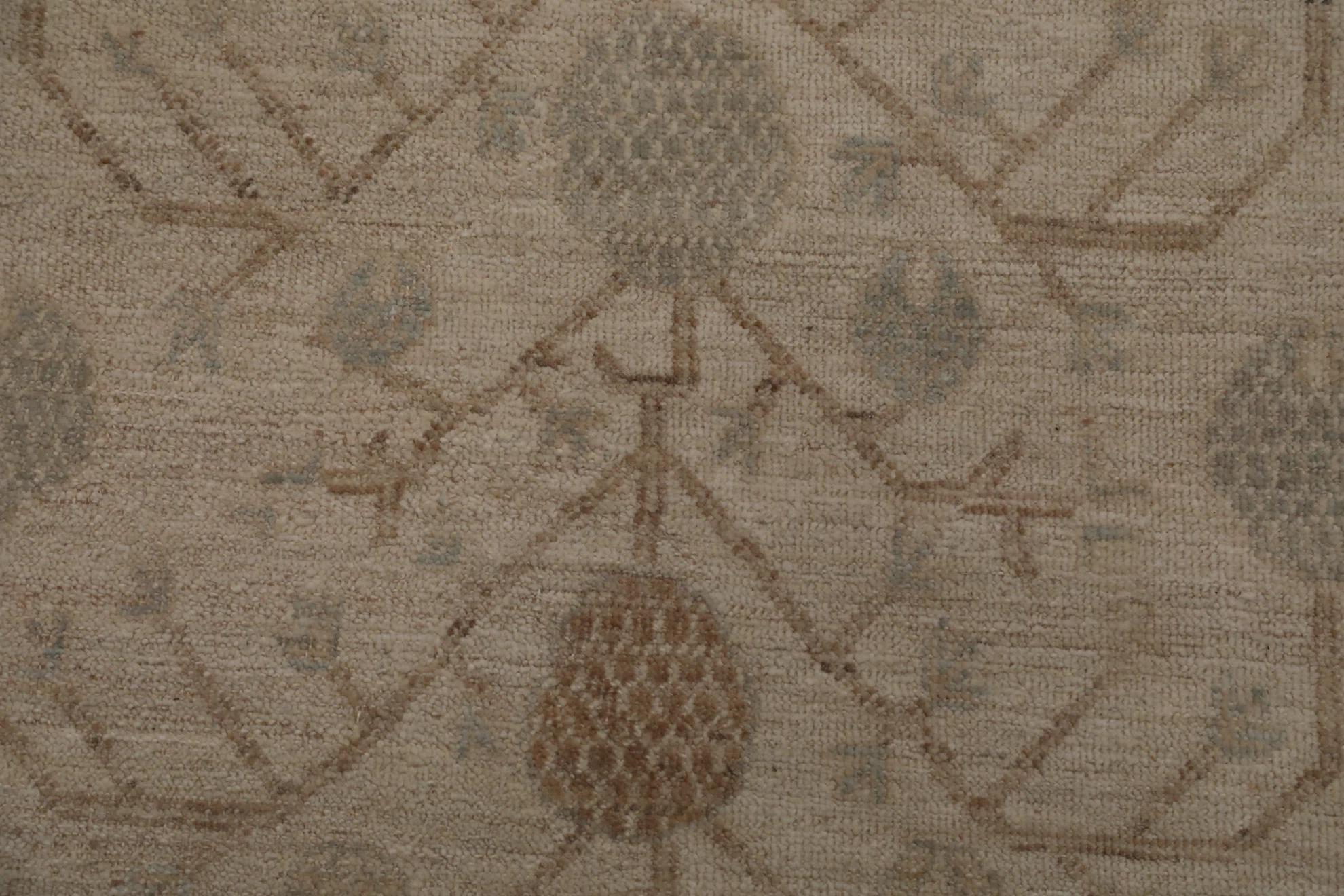 Afghanistan Khotan Over Size Teppich - Wolle Braun Grau Elfenbein - 99666 im Zustand „Hervorragend“ im Angebot in Dallas, TX