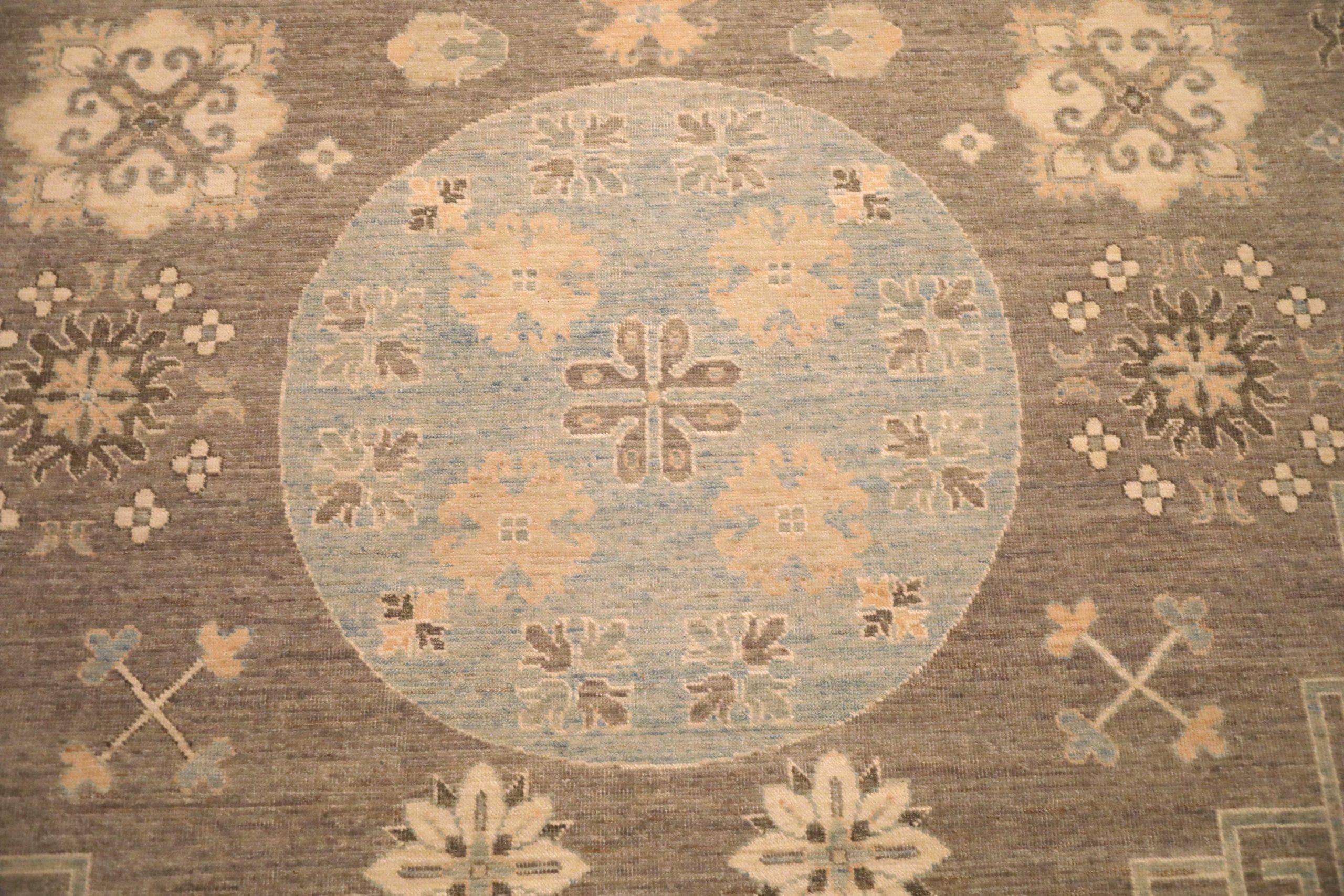Afghanistan Khotan Over Size Teppich - Wolle Braun Elfenbein Design - 93638 (Afghanisch) im Angebot