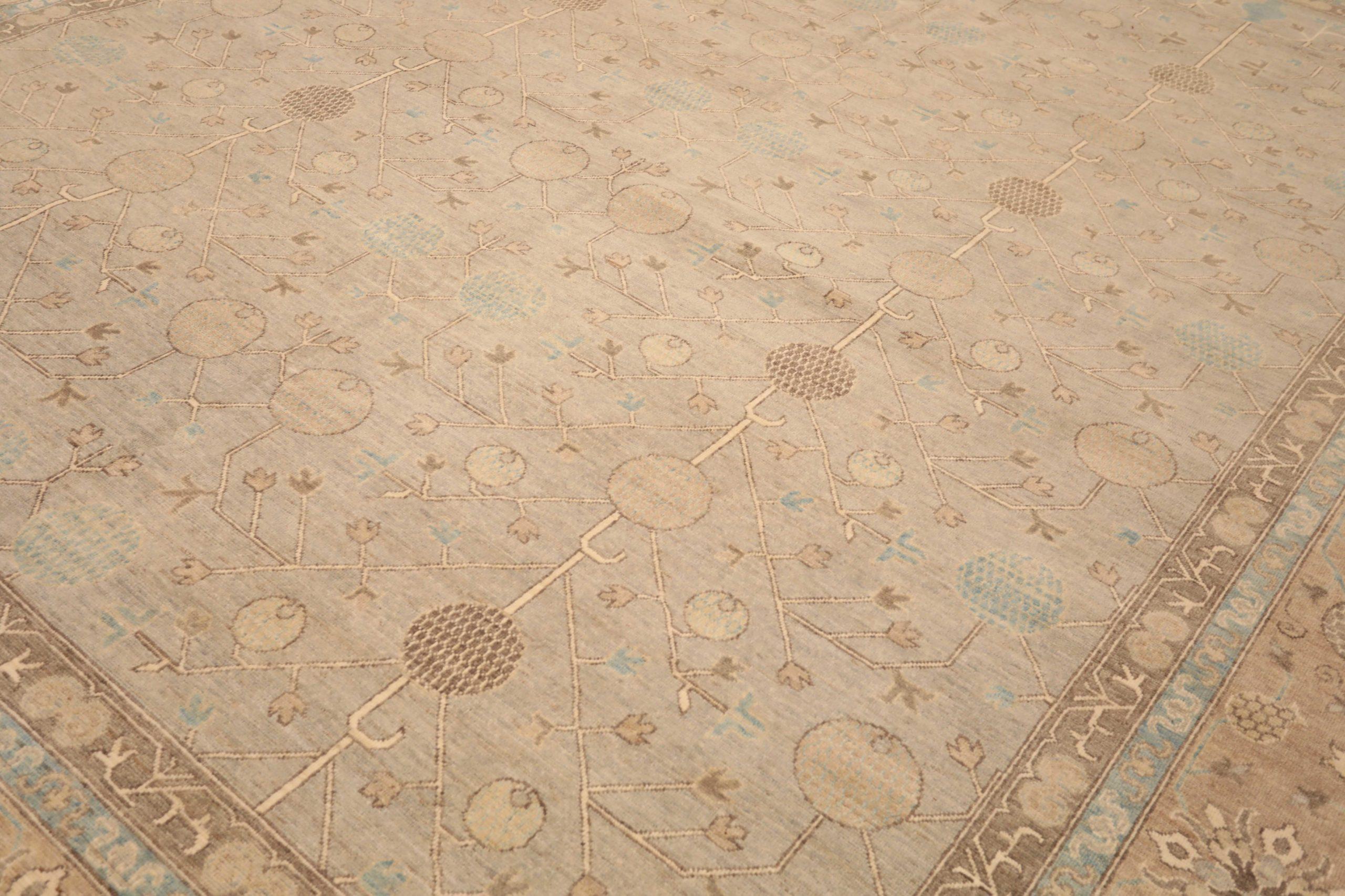 Alfombra Afganistán Khotan - Lana Marrón Topo Amarillo - 93387 Afgano en venta