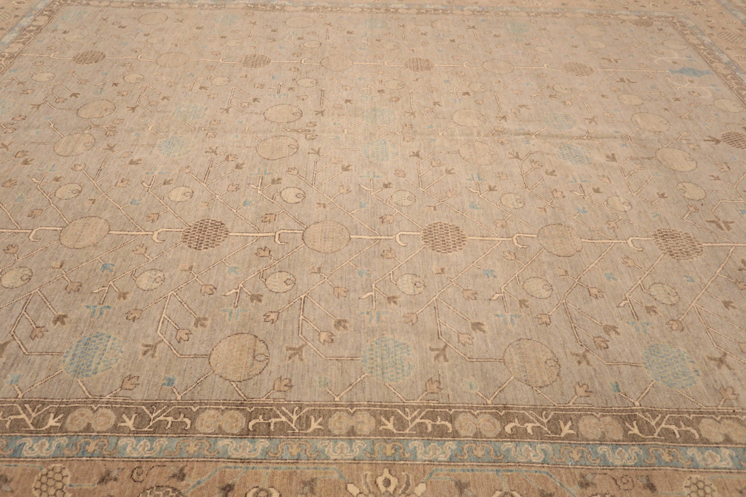 Alfombra Afganistán Khotan - Lana Marrón Topo Amarillo - 93387 siglo XX en venta