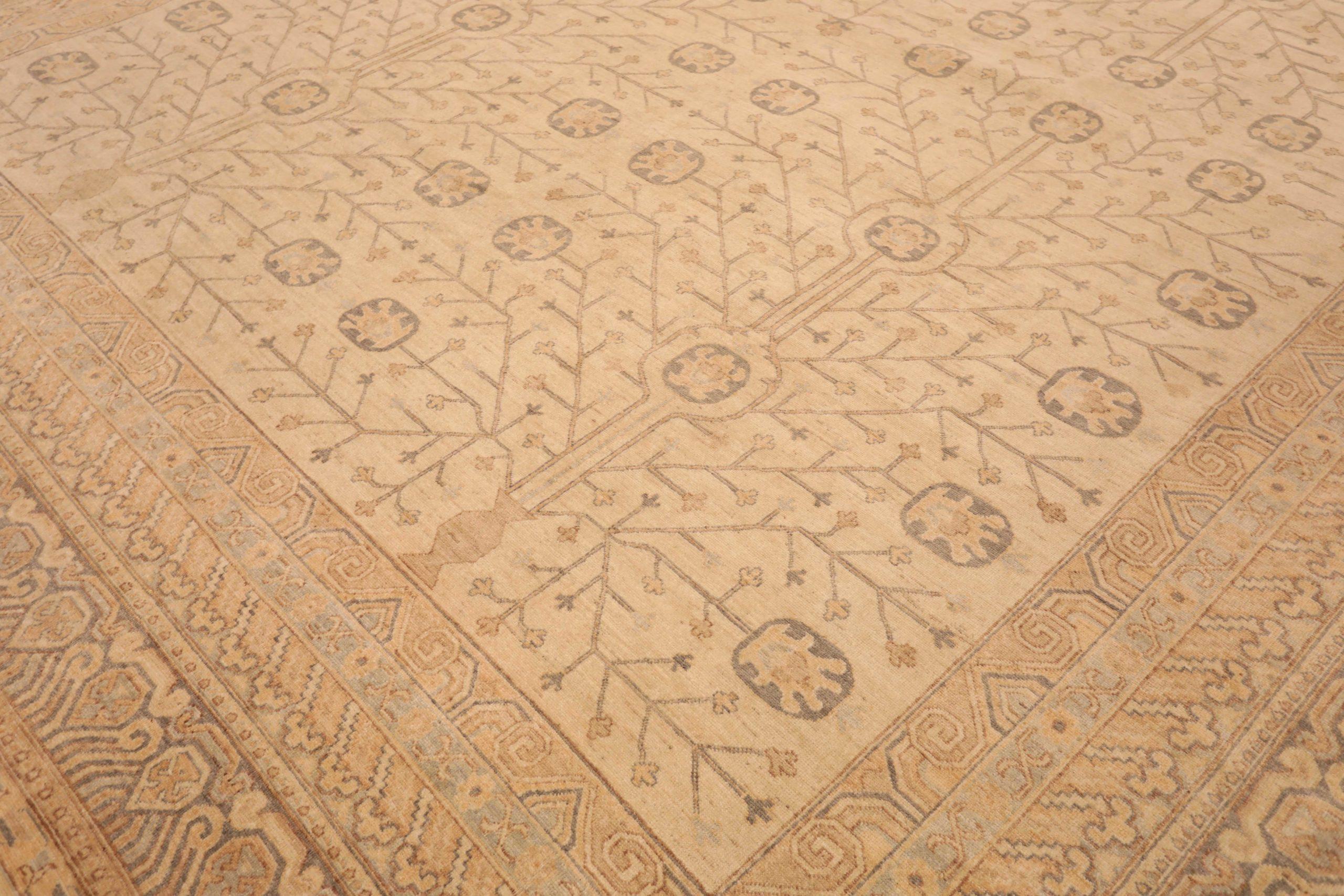 Afghanistan Khotan Over Size Teppich - Wolle Elfenbein Design - 93392 (Afghanisch) im Angebot