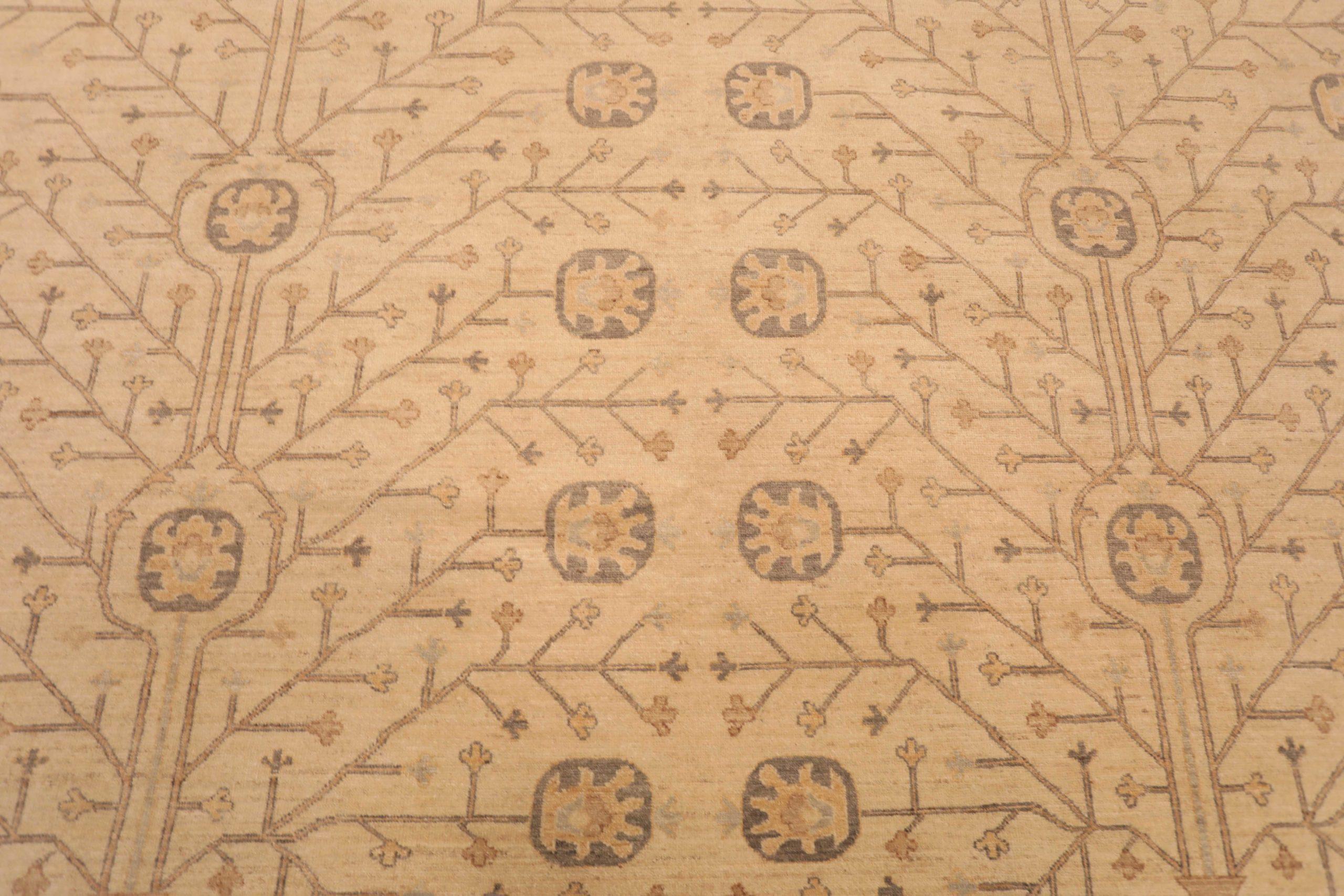 Afghanistan Khotan Over Size Teppich - Wolle Elfenbein Design - 93392 im Zustand „Hervorragend“ im Angebot in Dallas, TX