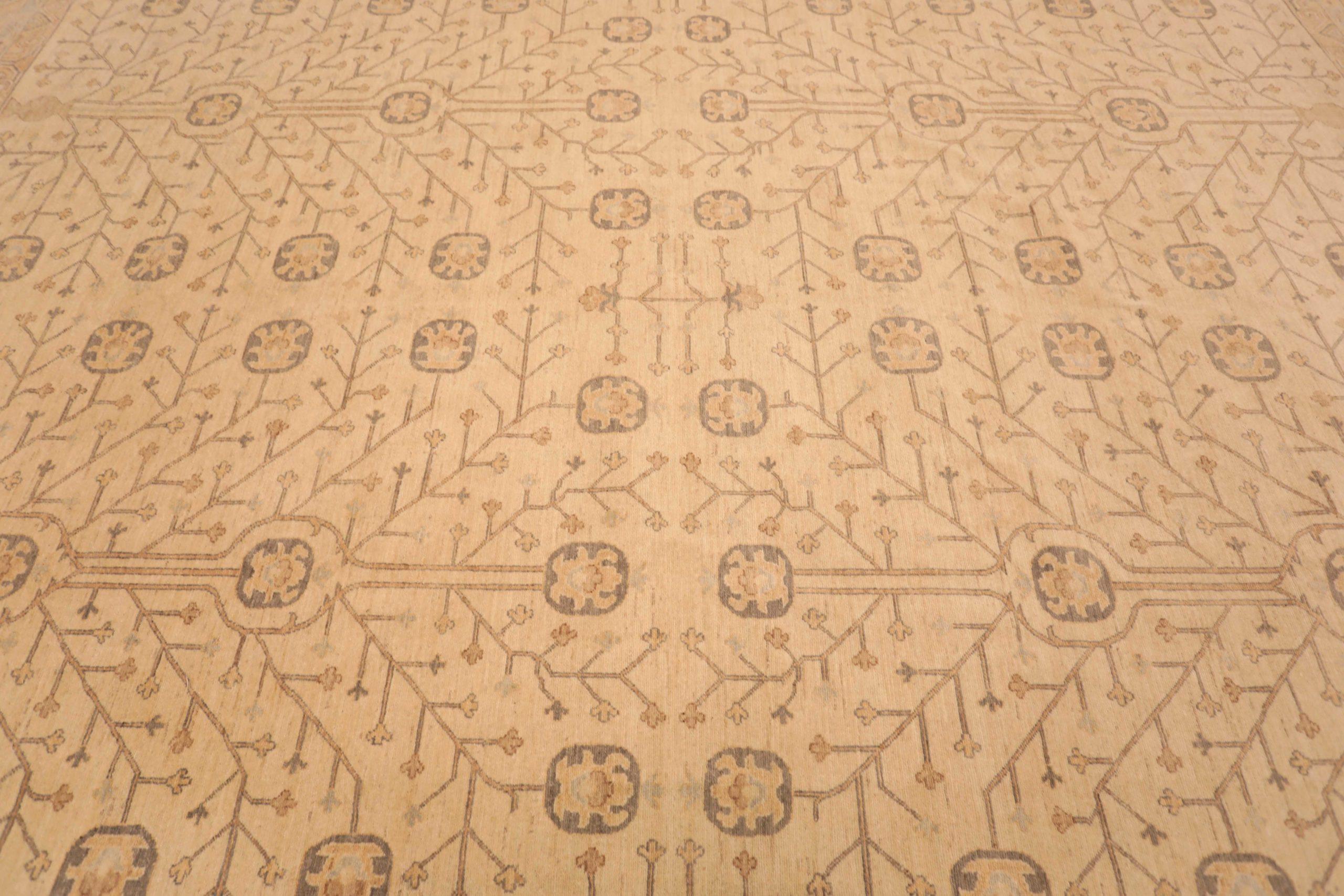 Afghanistan Khotan Over Size Teppich - Wolle Elfenbein Design - 93392 (20. Jahrhundert) im Angebot