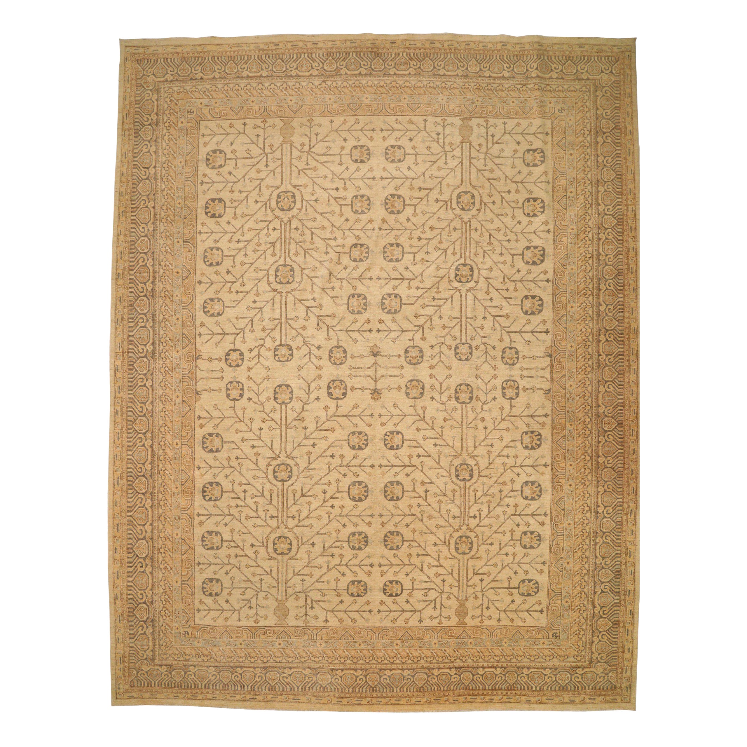 Afghanistan Khotan Over Size Teppich - Wolle Elfenbein Design - 93392