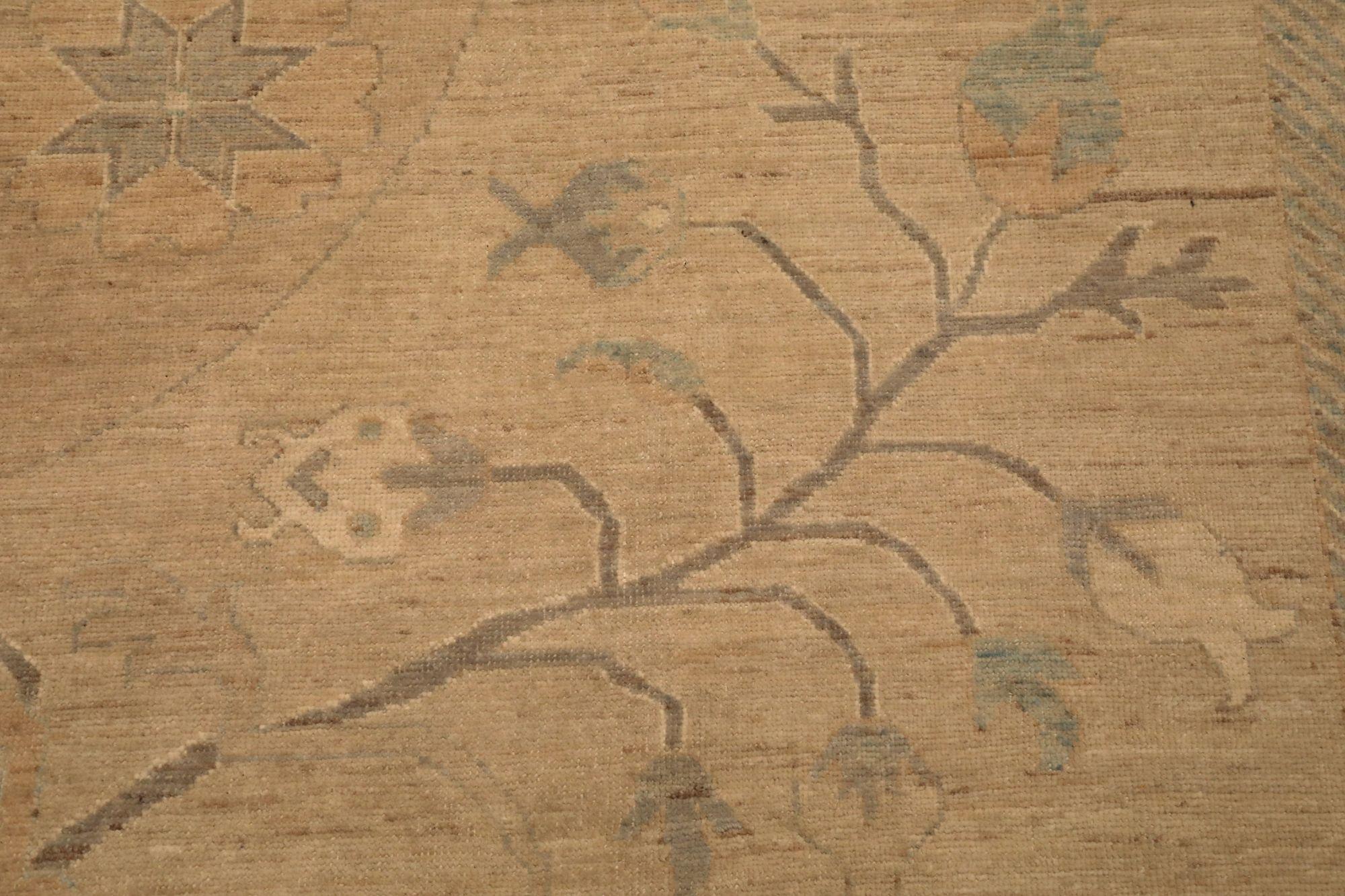 Afghanistan Khotan Over Size-Teppich - Wolle Elfenbein Taupe Design - 96638 im Zustand „Hervorragend“ im Angebot in Dallas, TX