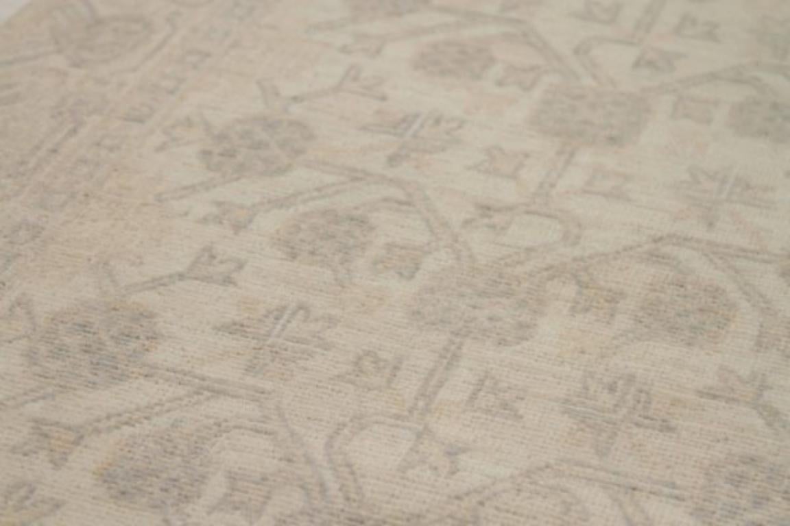 Afghanistan Khotan-Läufer Circa 1990 - Wolle Elfenbein Design - 91935 (Afghanisch) im Angebot
