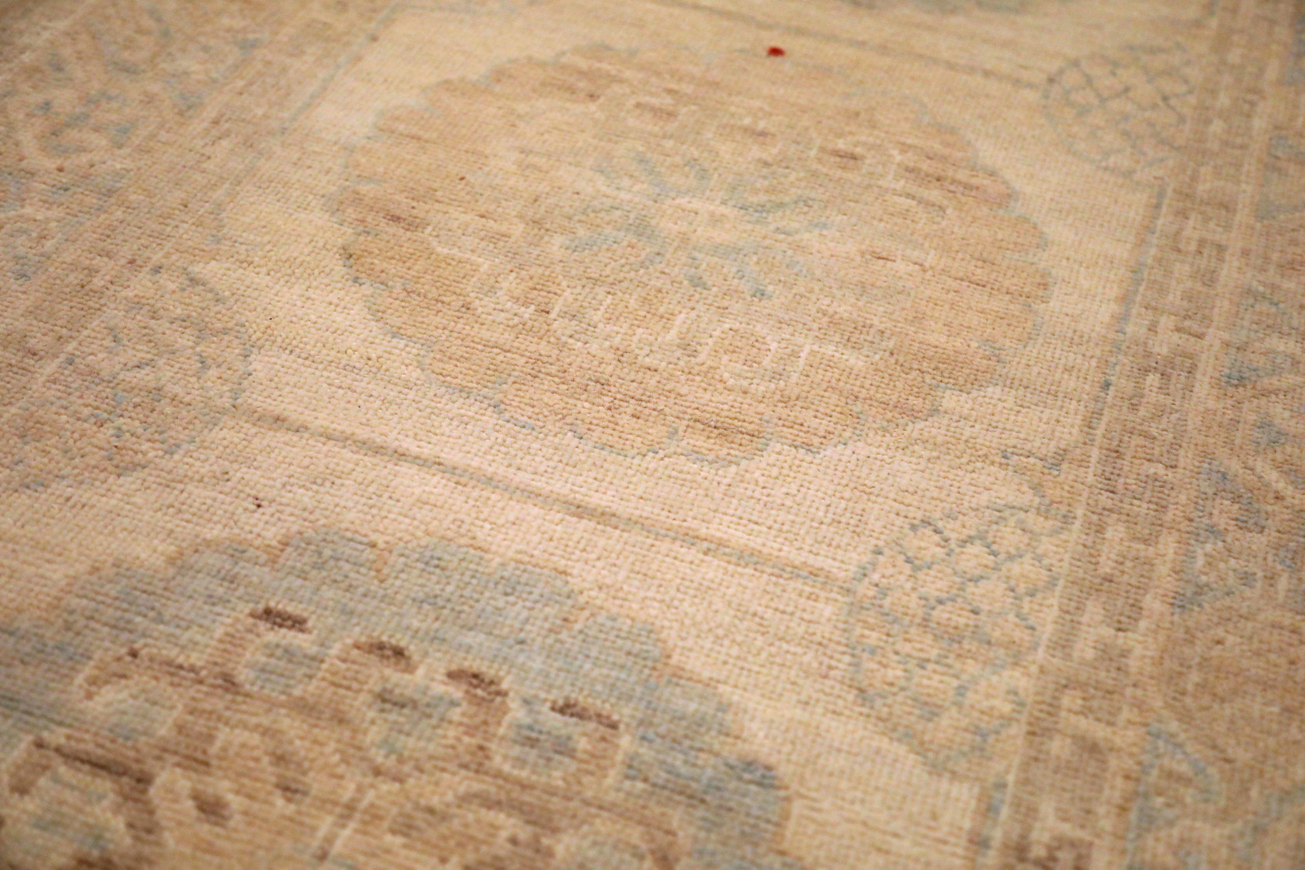 Alfombra Corredera Afgana Khotan - Lana Azul Diseño Marfil - 93662 Afgano en venta