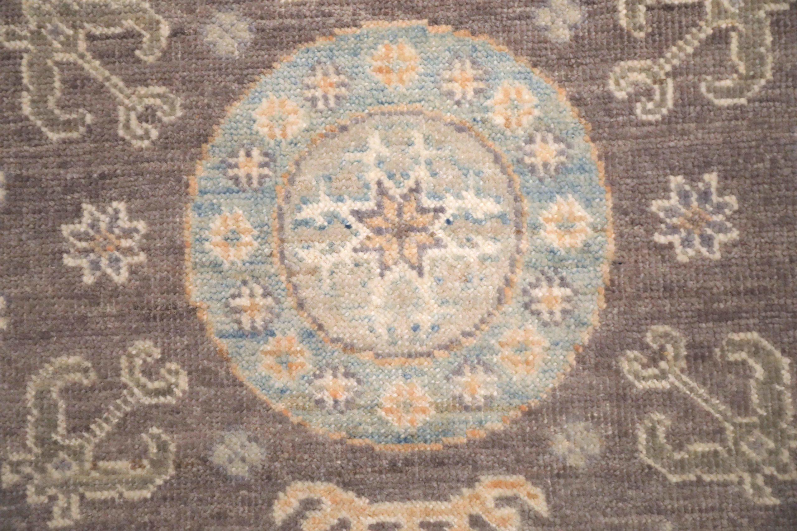 Afghanistan Khotan Läufer Teppich - Wolle Braun Elfenbein Design - 93667 im Zustand „Hervorragend“ im Angebot in Dallas, TX