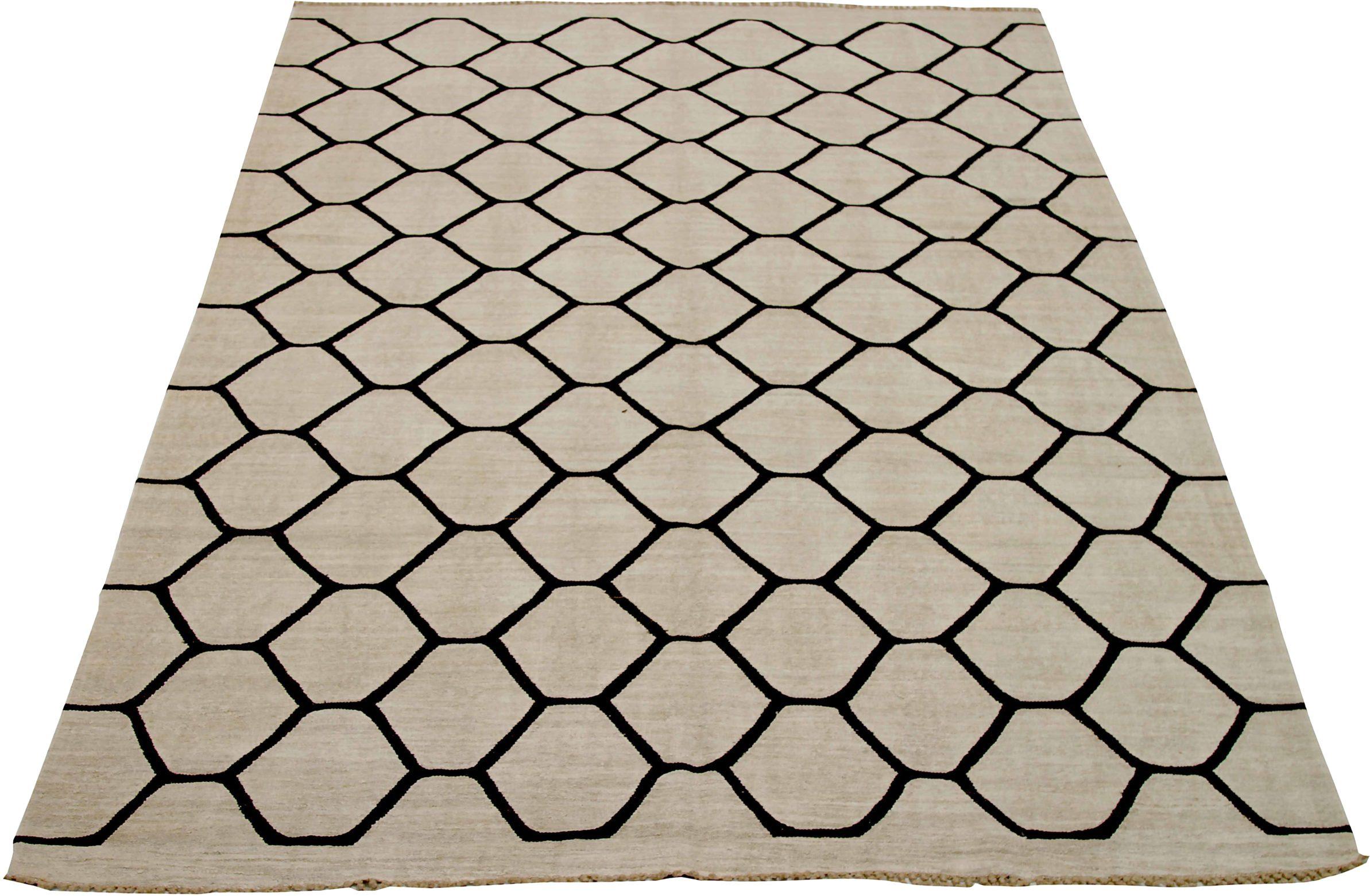 Discover the elegance of Afghanistan Kilim featuring Area Rugs in Circa 1990. Designed with Wool and BlackIvory, this exclusive design is perfect for enhancing your space.