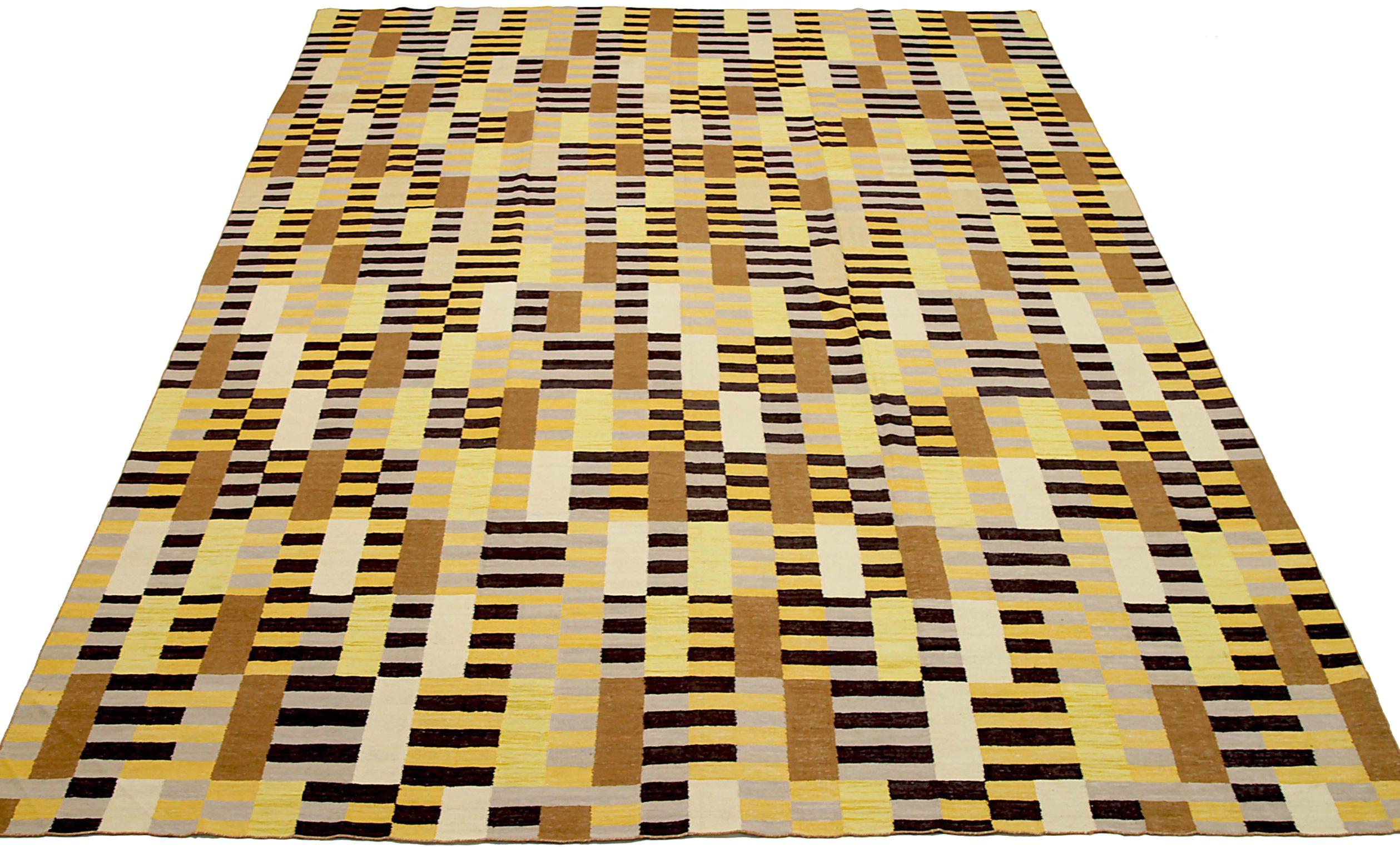 Discover the elegance of Afghanistan Kilim featuring Area Rugs in Circa 1990. Designed with Wool and BlackIvoryYellow, this exclusive design is perfect for enhancing your space.
