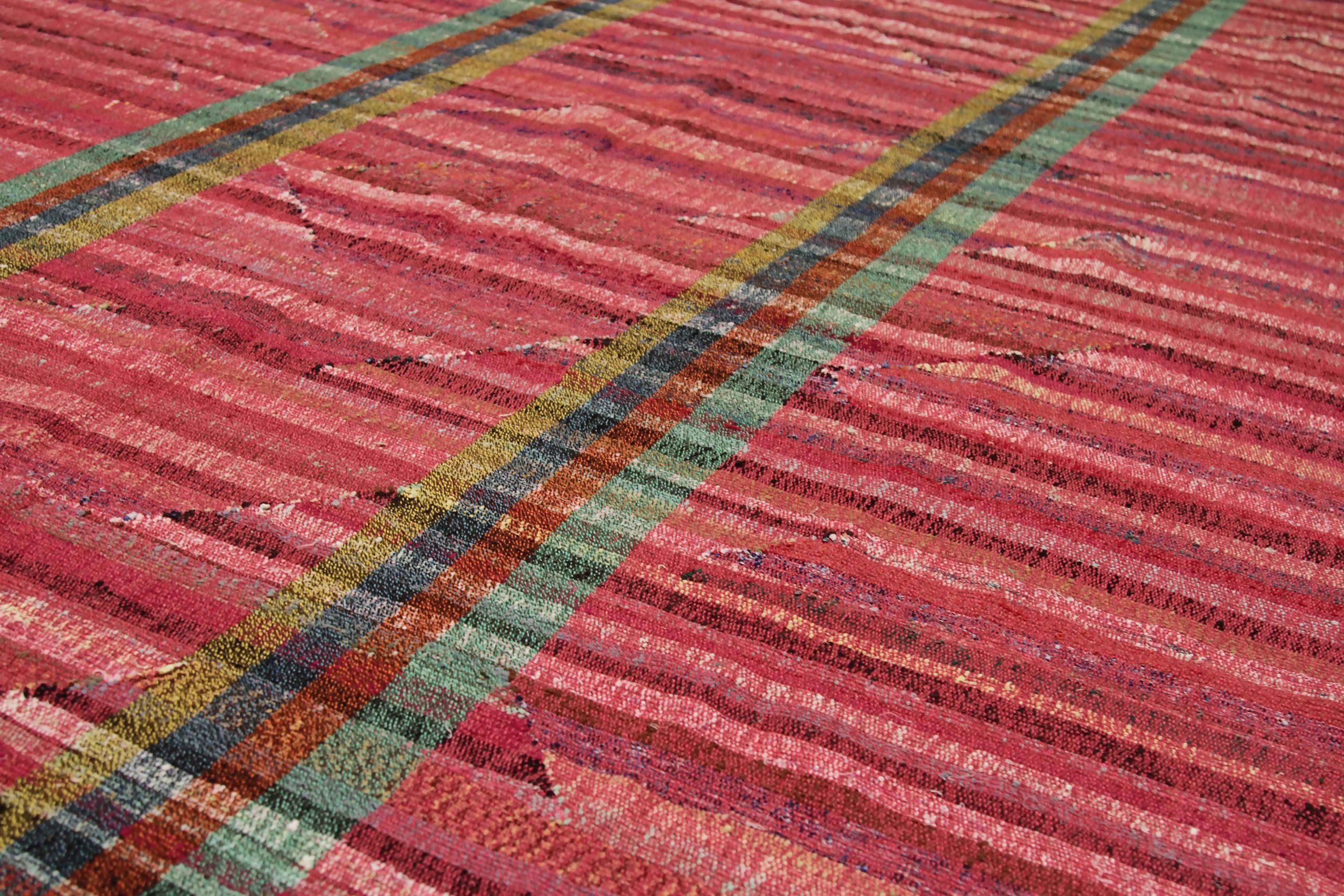 20th Century Afghanistan Kilim Area Rugs Circa 1990 - Wool Blue Green Red Design - 90018 For Sale