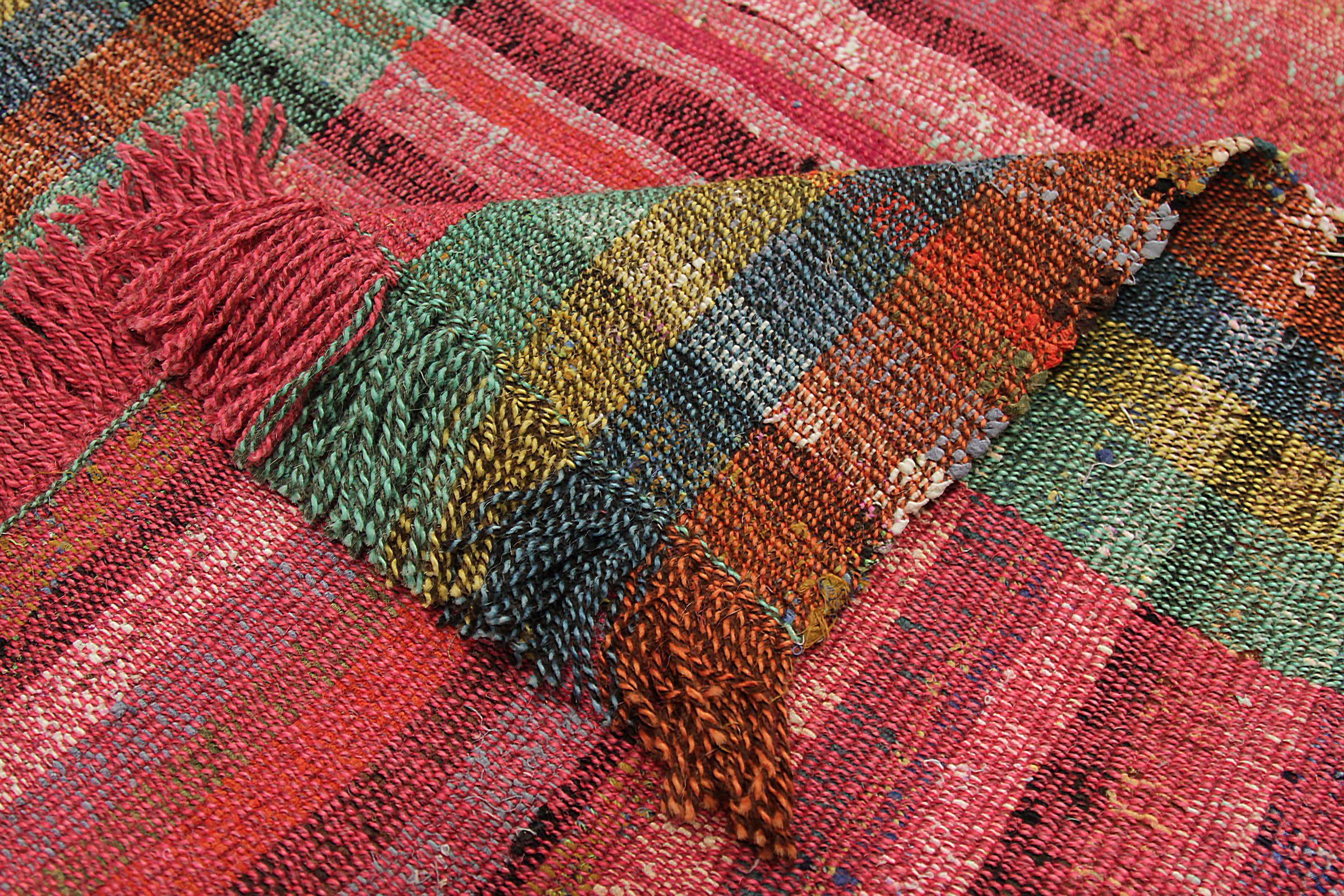 Afghanistan Kilim Area Rugs Circa 1990 - Wool Blue Green Red Design - 90018 For Sale 1