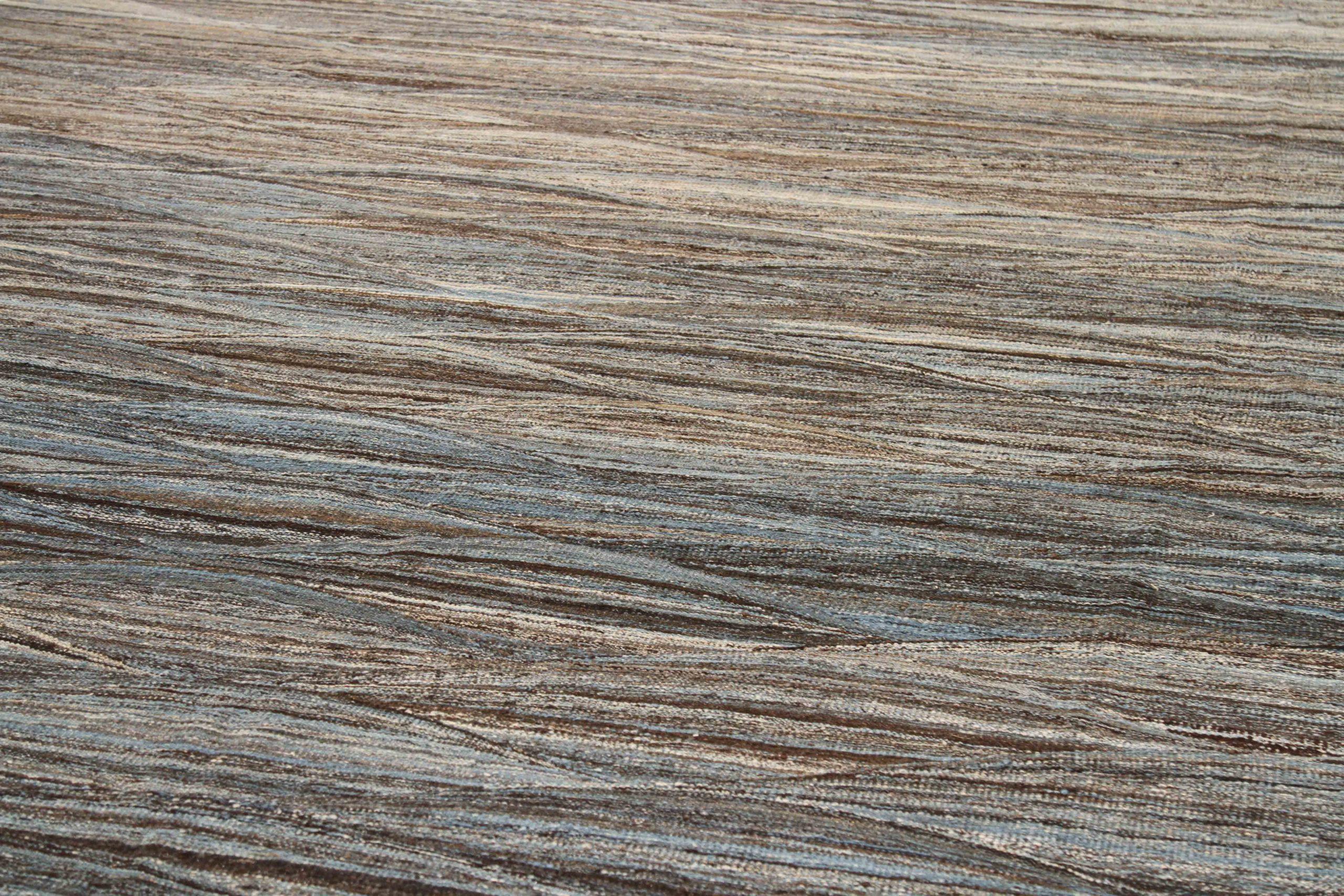 Afghano Tappeti Kilim Afghanistan Circa 1990 - Lana Blu Marrone Avorio 70701 in vendita