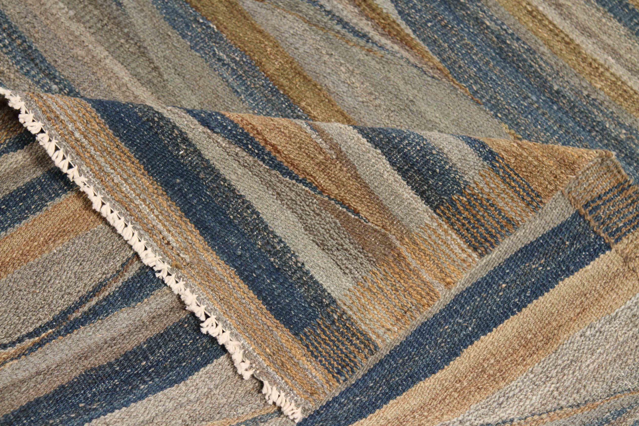 Afghanistan Kilim Area Rugs CIRCA 1990 - Wolle Blau Elfenbein Gelb 70709 im Zustand „Hervorragend“ im Angebot in Dallas, TX